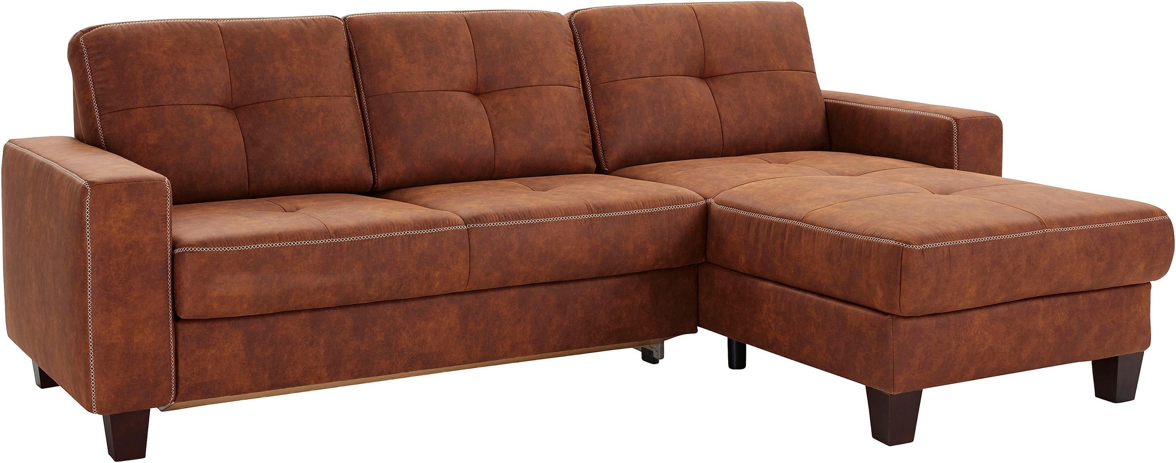 Places of Style Ecksofa »Varese L-Form«, wahlweise mit Bettfunktion und Vorziehfunktion