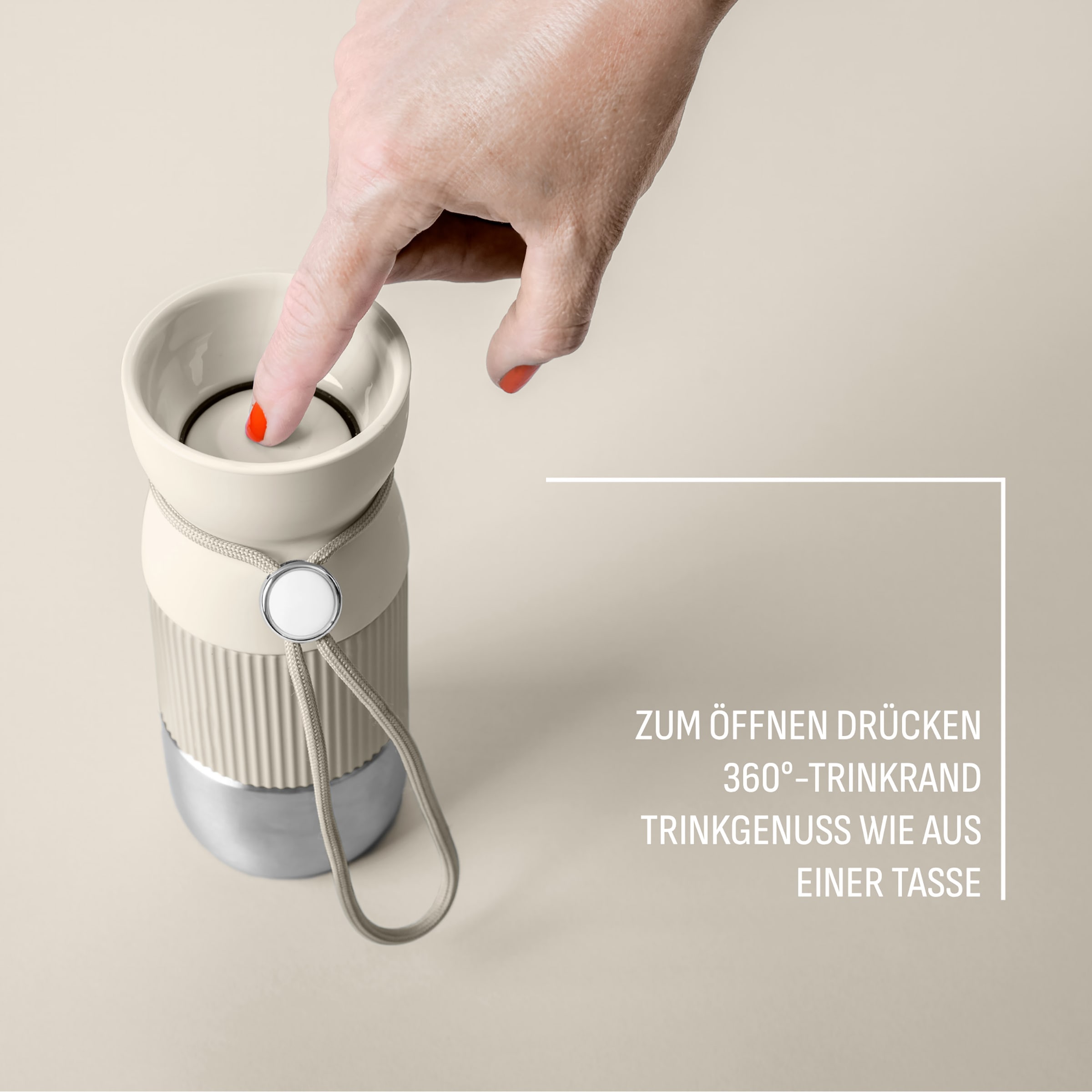 Emsa Thermobecher »beYou Cup« 0,36 Liter, aromatischer Trinkgenuss, 100% dicht, mit Trageband