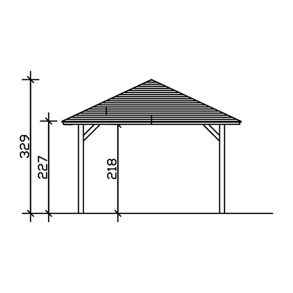 Skanholz Einzelcarport »Taunus«, Leimholz-Nordisches Fichtenholz, 335 cm, weiß