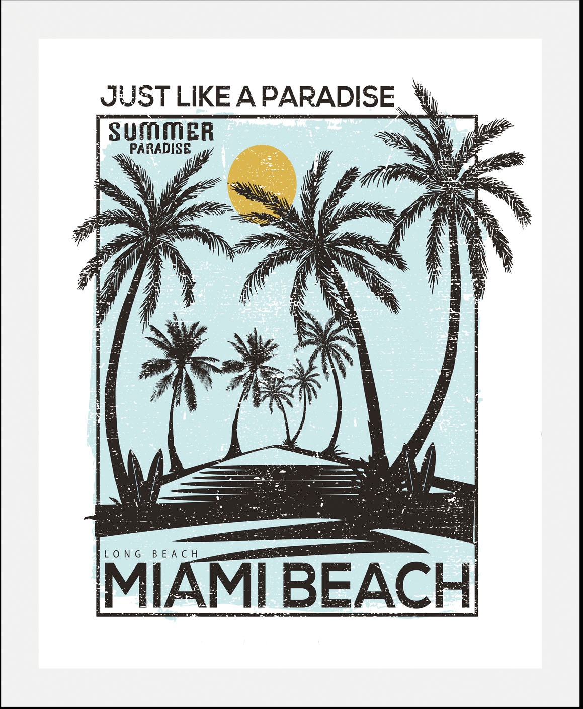 queence Bild »Miami Beach«, Palmen-Schriftzug-Sprüche & Texte-Himmel, (1 St günstig online kaufen
