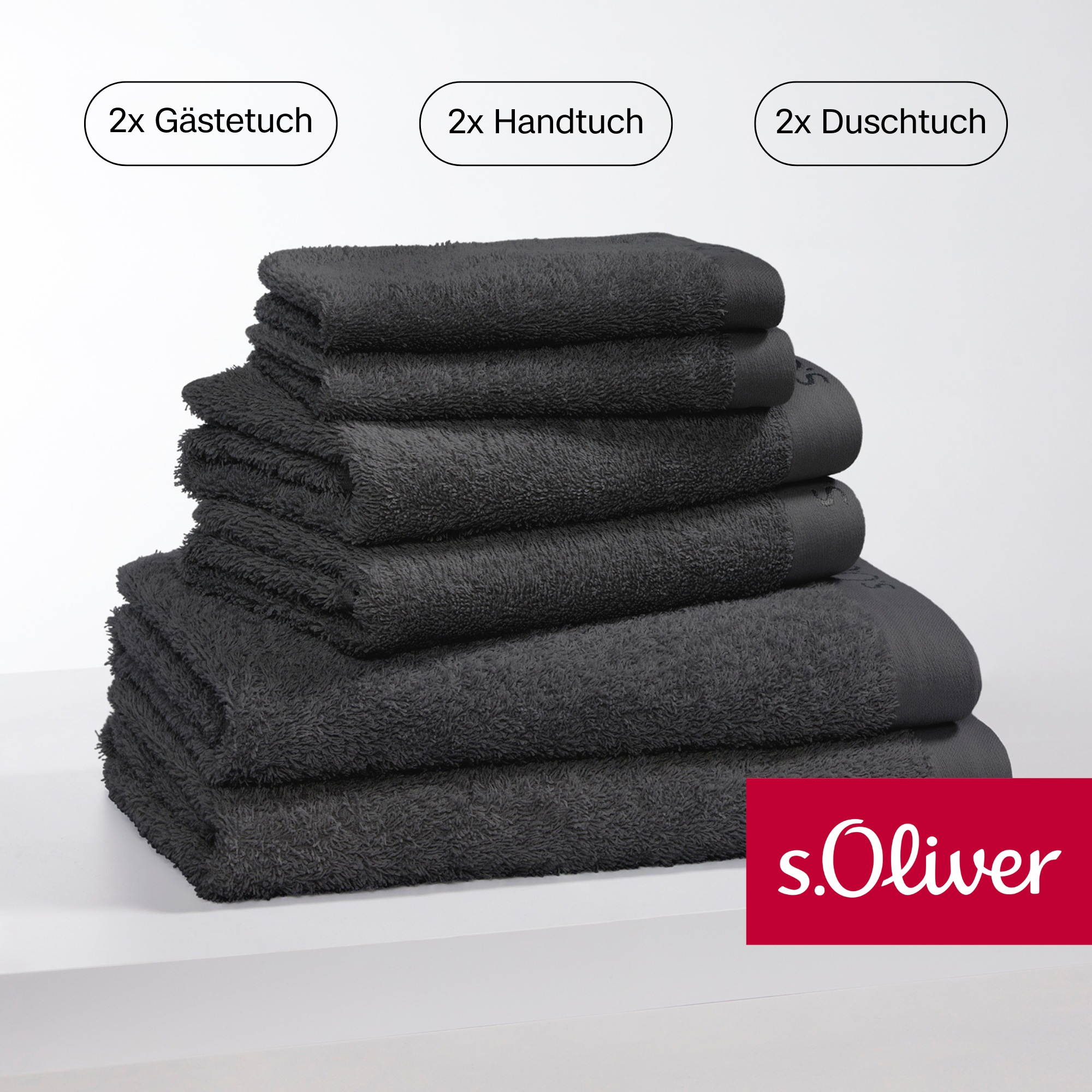 s.Oliver Handtuch Set »s.Oliver, Premium Qualität, 600 gr/m²«, (Set, 6 St., günstig online kaufen