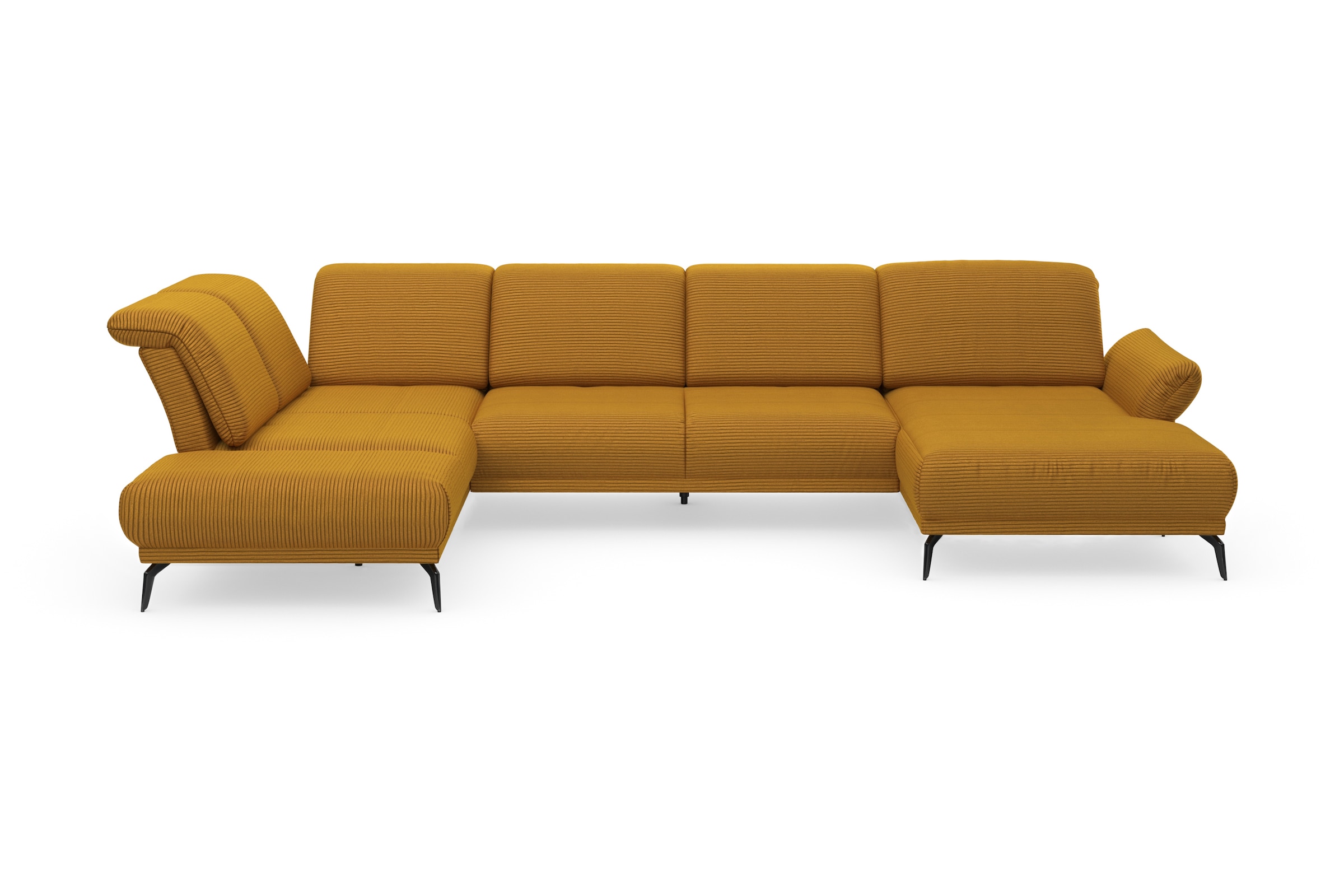 INOSIGN Wohnlandschaft »Coco U-Form«, Sitztiefen-, Arm- und Kopfteilverstellung, Cord-Bezug, Fußhöhe 15 cm