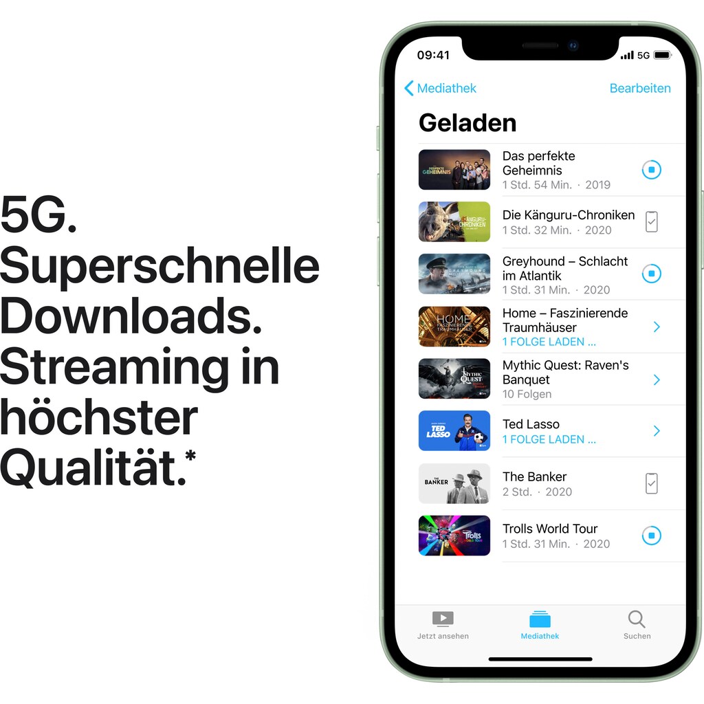 Apple Smartphone »iPhone 12 256GB«, grün, 15,5 cm/6,1 Zoll, 256 GB Speicherplatz, 12 MP Kamera, ohne Strom Adapter und Kopfhörer, kompatibel mit AirPods, Earpods