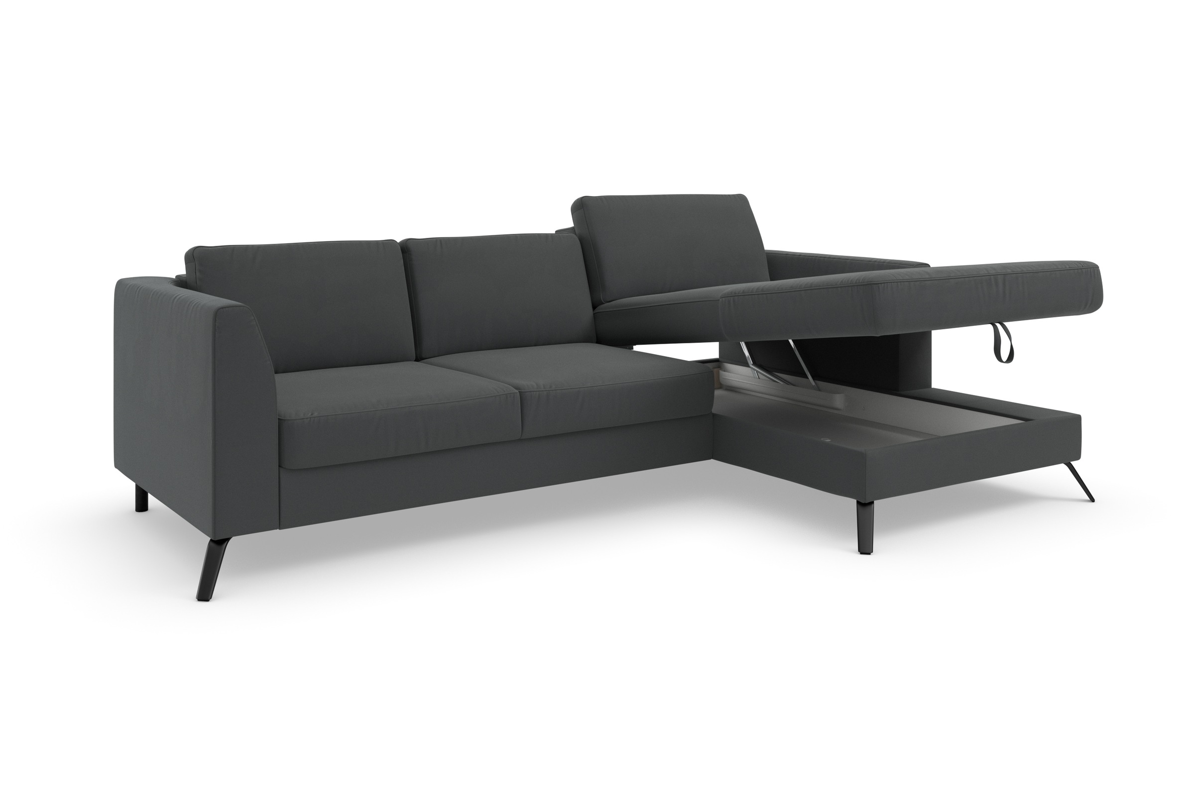 sit&more Ecksofa »Olsen L-Form«, inklusive Sitztiefenverstellung, wahlweise mit Bettfunktion, 15cm hoch
