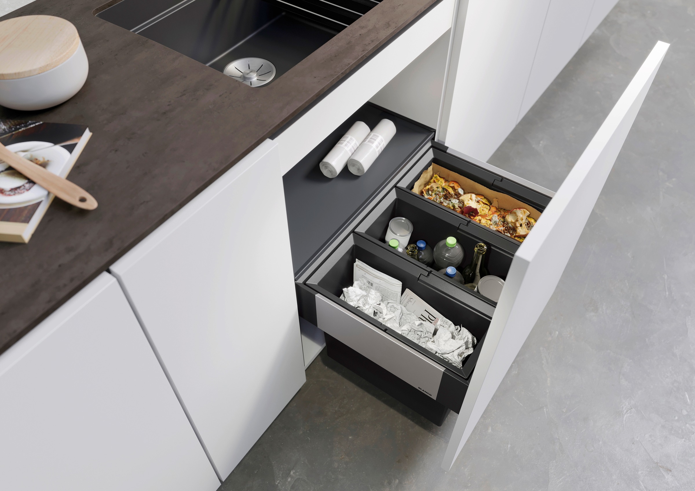 Blanco Mülltrennsystem »Select II 60/3«, 3 Behälter, Kunststoff, Stahlblech günstig online kaufen