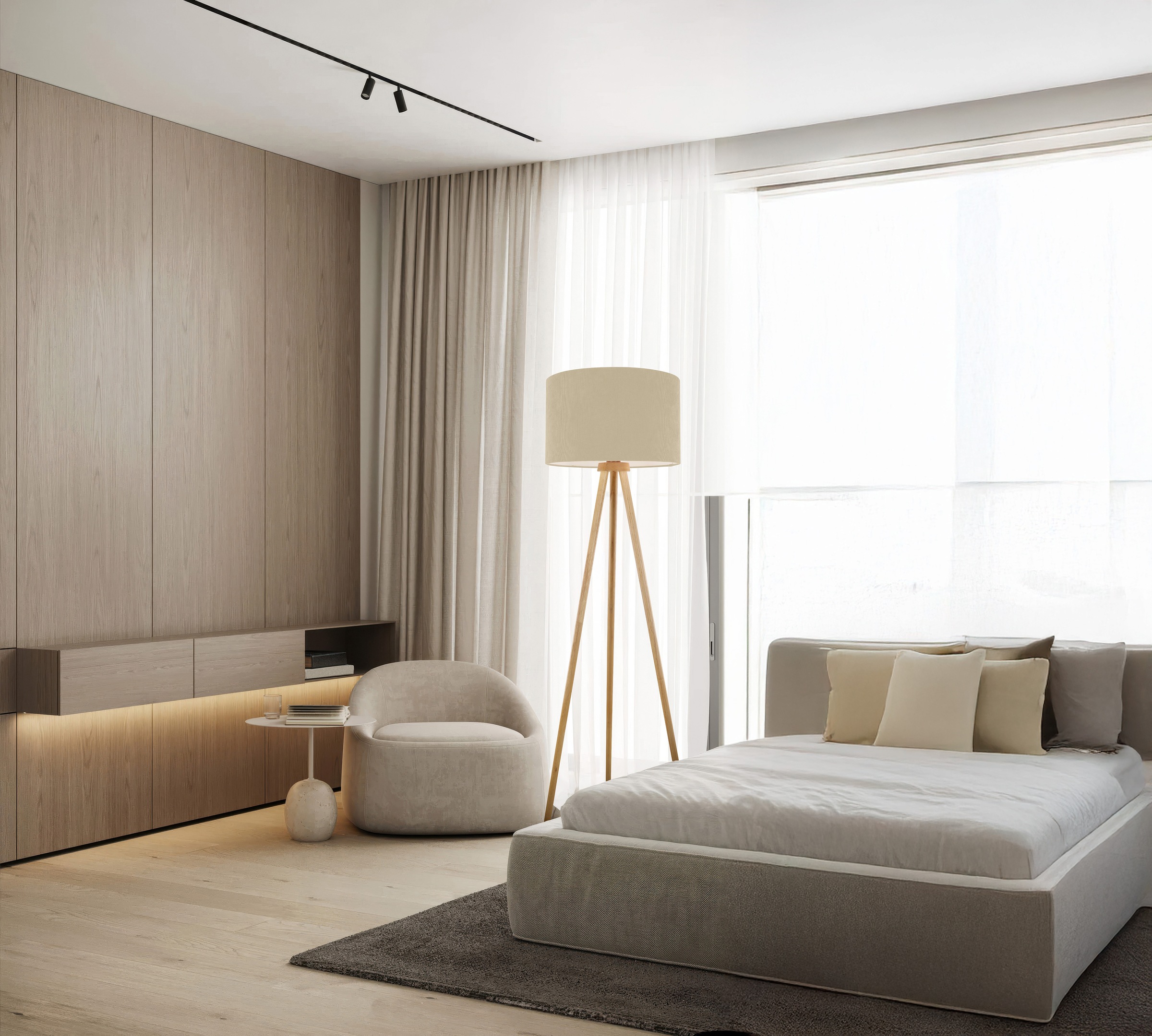 OTTO home Stehlampe »Torell« E27 1 Stk. Schirm mit Cordbezug, Dreibein aus günstig online kaufen