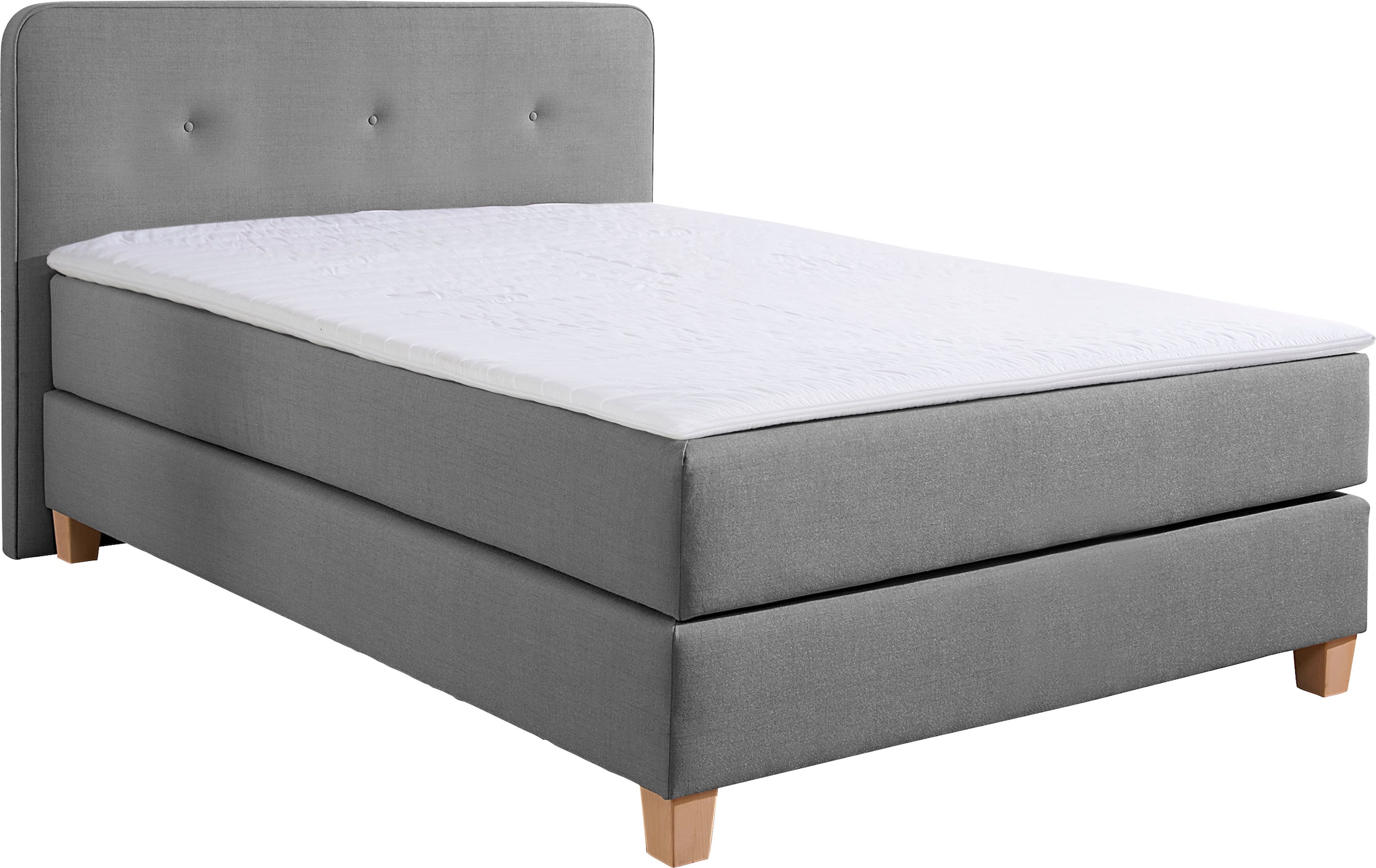 Home affaire Boxspringbett »Fargo«, inkl. Topper, in 3 Matratzenarten, in Samt- oder Strukturstoff
