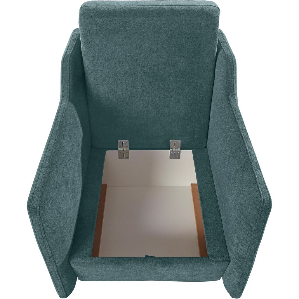 INOSIGN Sessel »Tiny Alpha Sessel«, Sessel mit integriertem Hocker, der bei Bedarf extra gestellt werden kann
