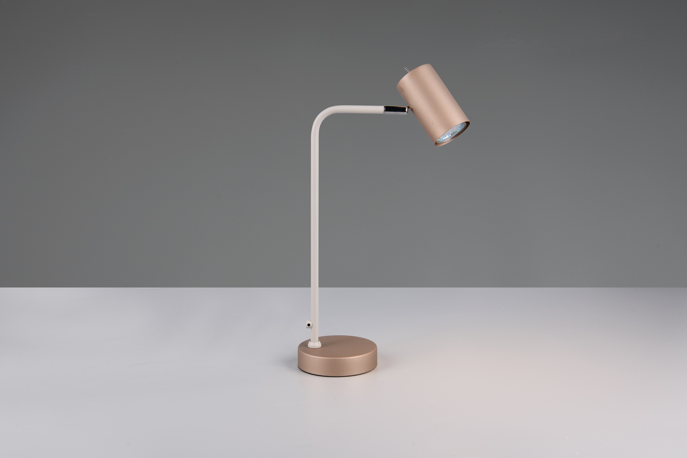 TRIO Leuchten Schreibtischlampe »MARLEY, exkl. 1x GU10 max 5W, Tischleuchte Höhe 45cm«, 1 flammig, Leuchtmittel GU10 | Leuchtmittel wechselbar, mit Kippschalter, Leuchtenkopf schwenkbar, 150cm Anschlusskabel