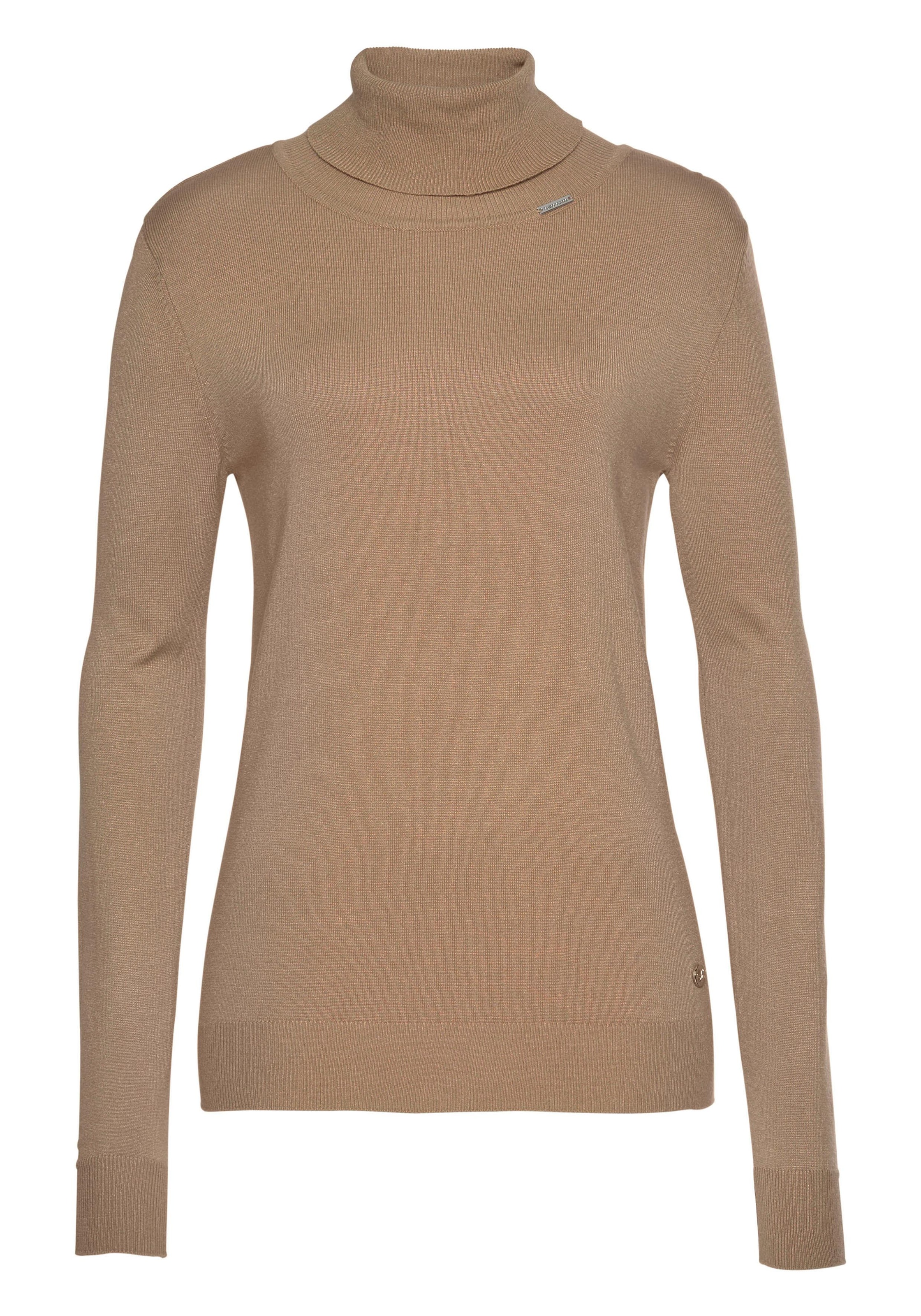 Bruno Banani Rollkragenpullover, mit Metalllogo