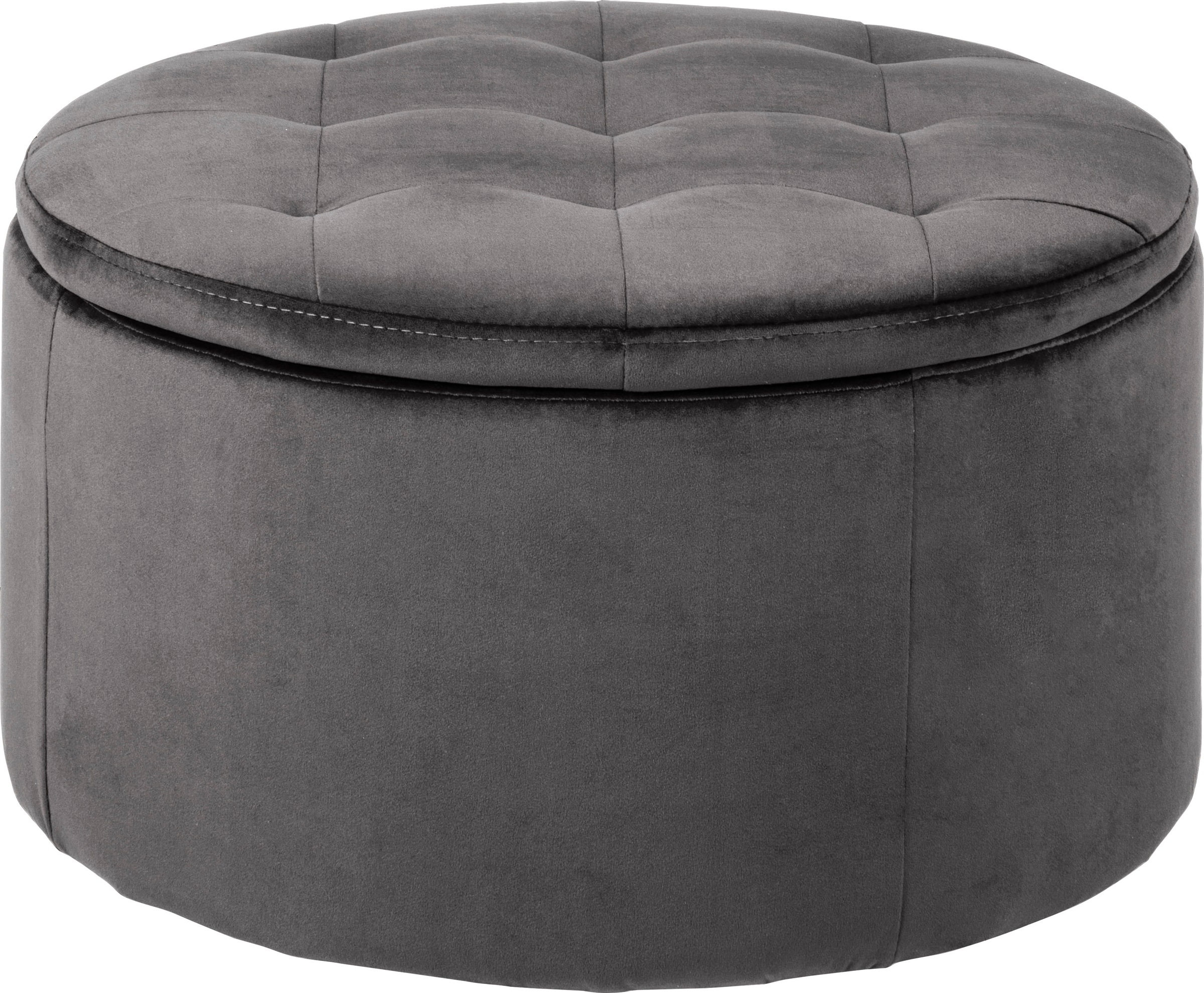 andas Pouf »Rita«, mit Innenstauraum und einem weichen Velvetbezug, Durchmesser Ø 60 cm