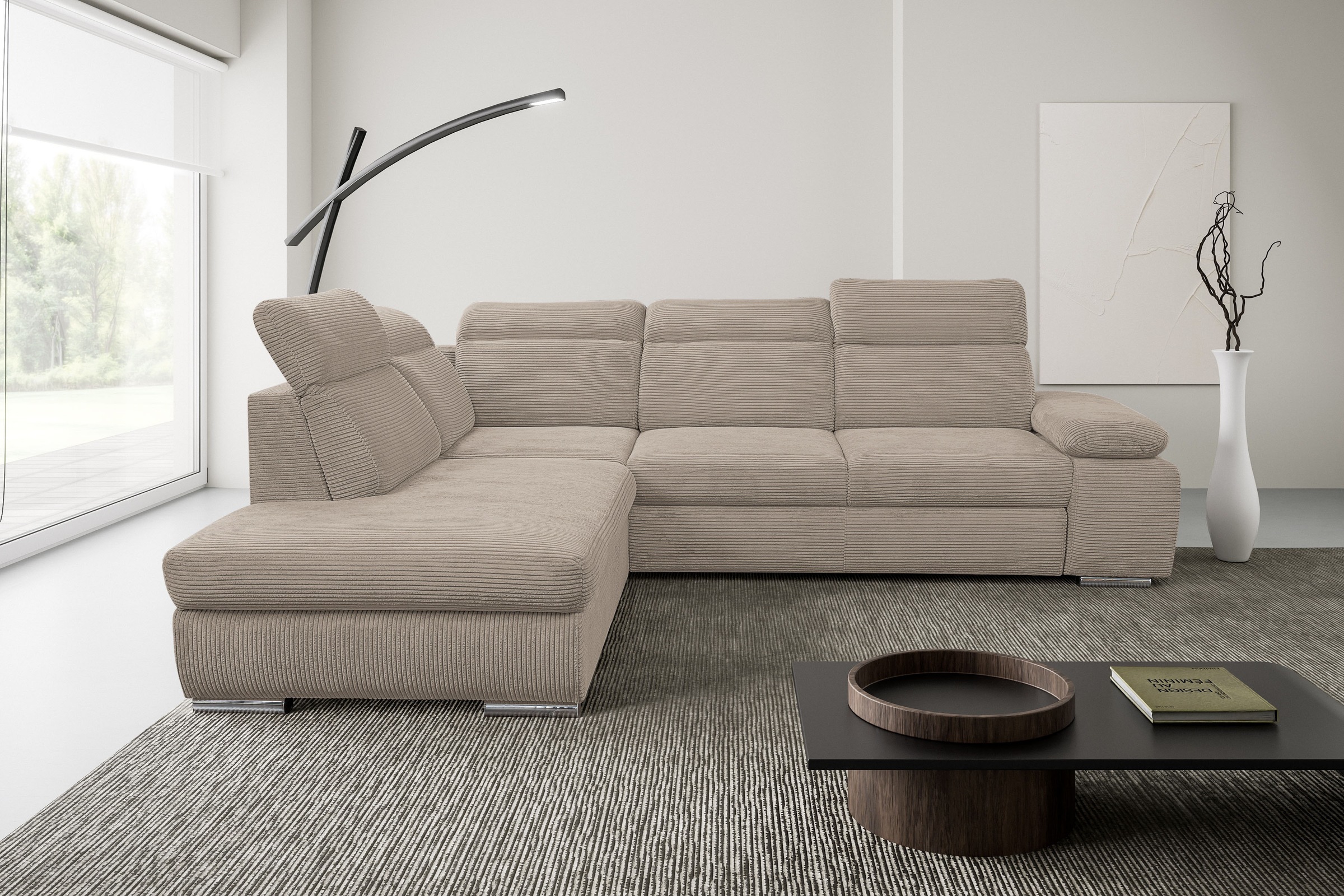 WERK2 Ecksofa »Alicante Cord, inkl. Bettfunktion & Bettkasten, Breite 280cm günstig online kaufen