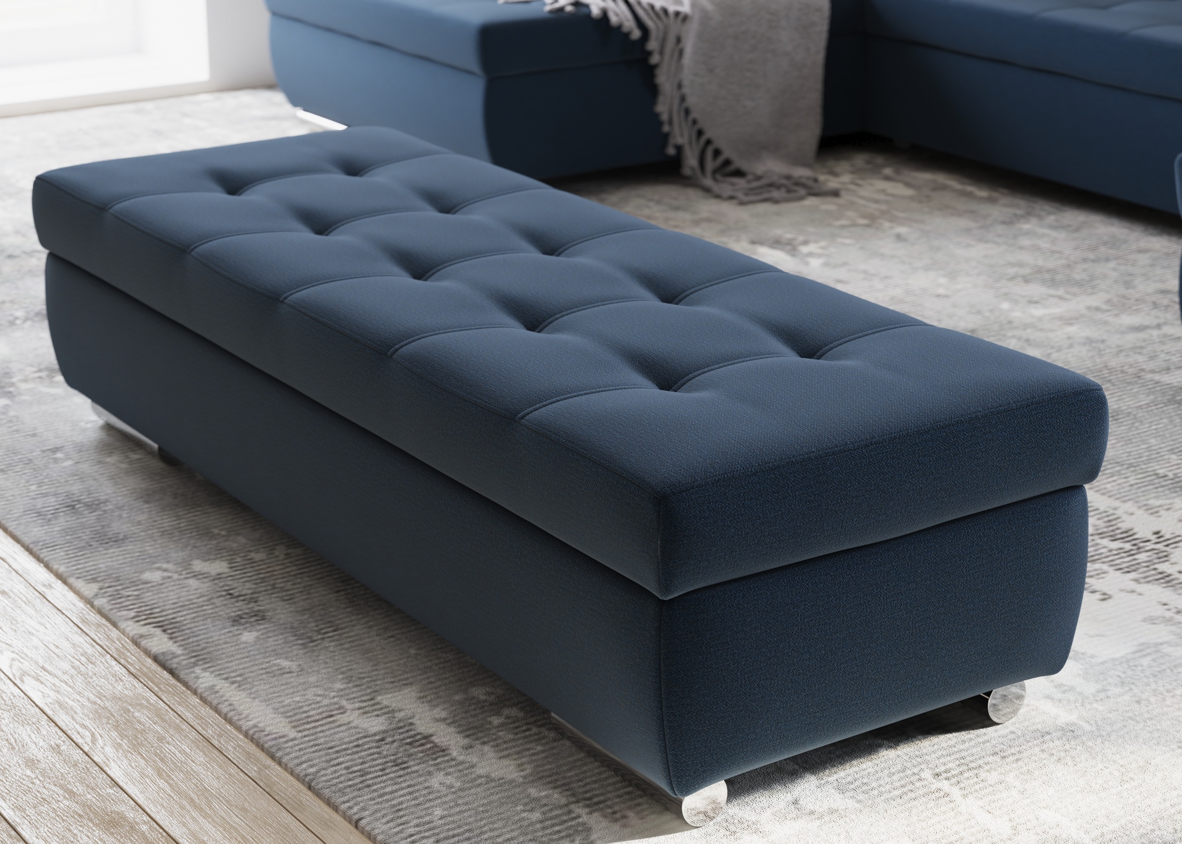 DOMO collection Hocker »Treviso XXL: B/T/H: 161/60/41 cm«, mit Stauraum, auch in Cord, passend zur Serie, moderne Steppung