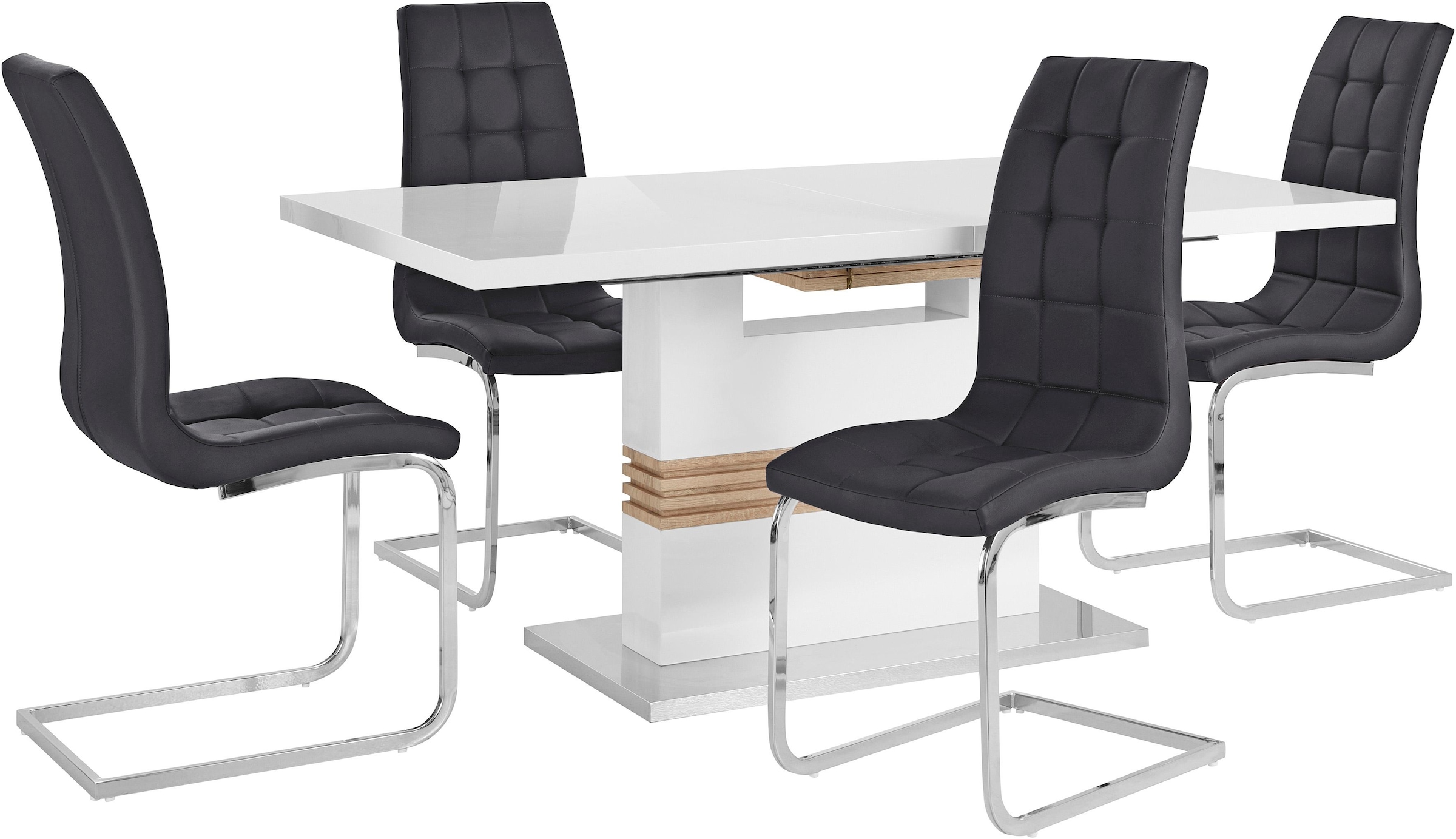 INOSIGN Essgruppe »Perez/Lola« Set, 5 Stk. tlg. mit 4 Stühlen, Tisch auszie günstig online kaufen