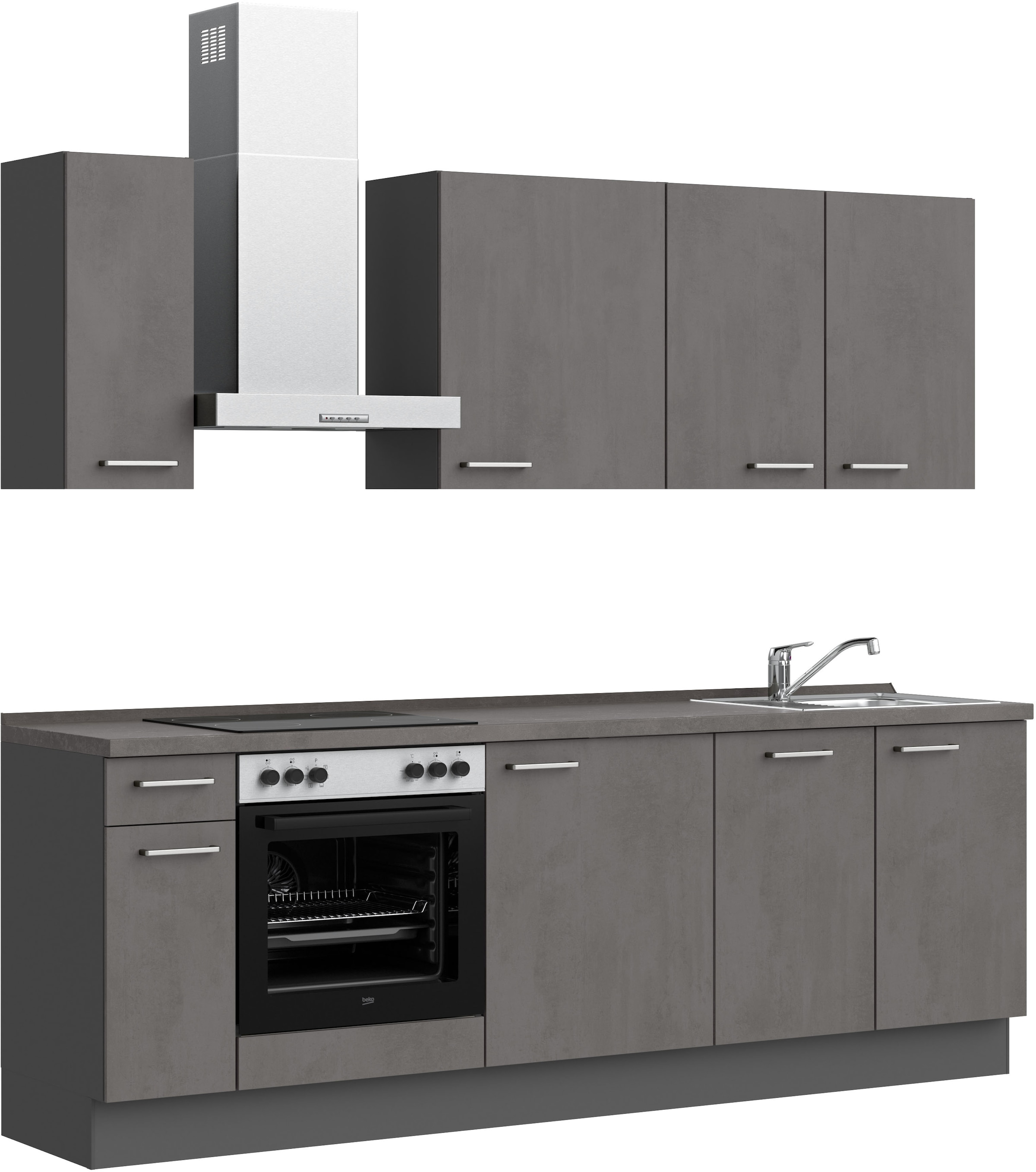 nobilia® Küchenzeile »"Riva I"«, vormontiert, Ausrichtung wählbar, Breite 240 cm, wahlw. mit E-Geräten