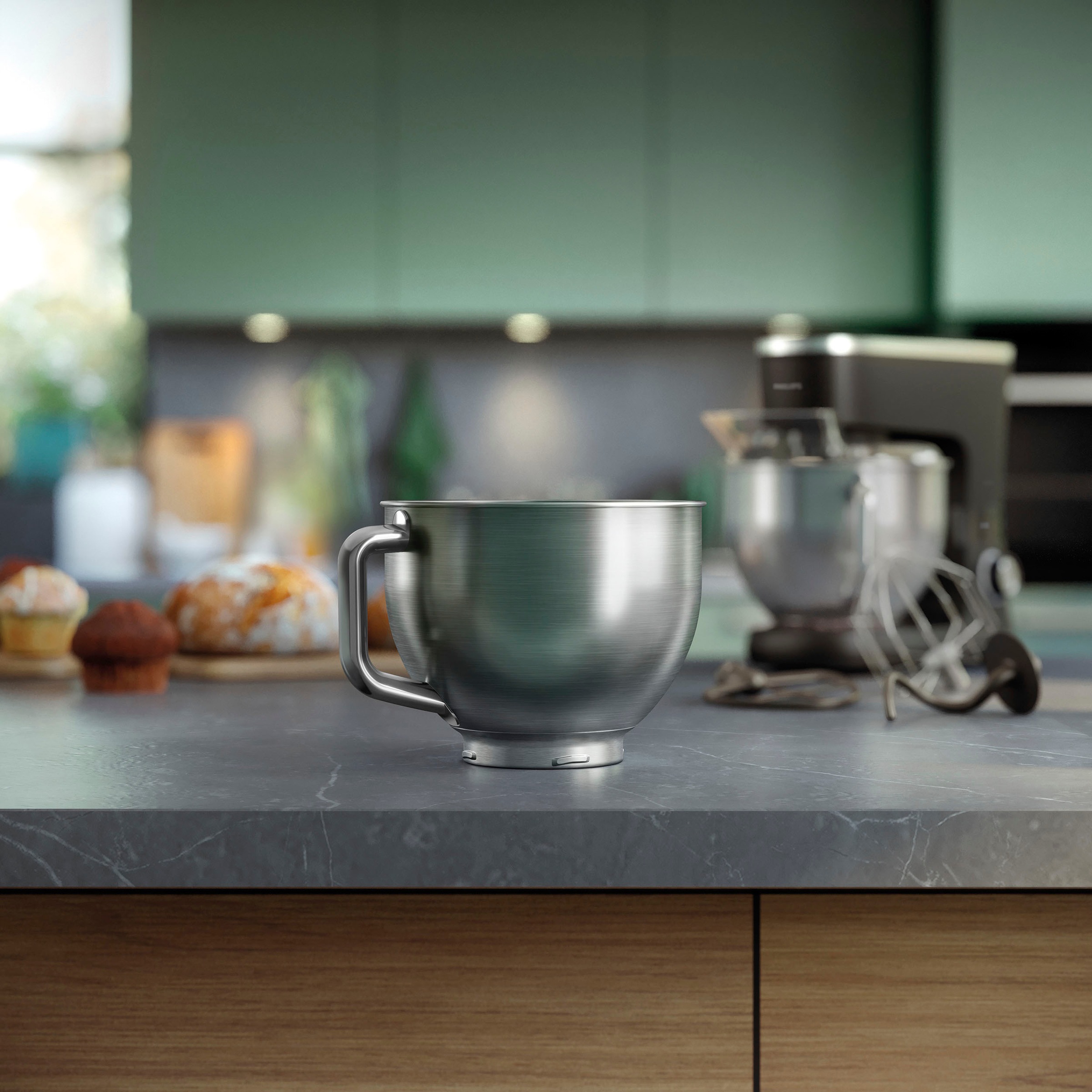 Philips Küchenmaschinenschüssel »HR0720/00«, 1 tlg., aus Edelstahl, Zusatzschüssel passend für Philips Küchenmaschine Serie 7000, 5,5 l