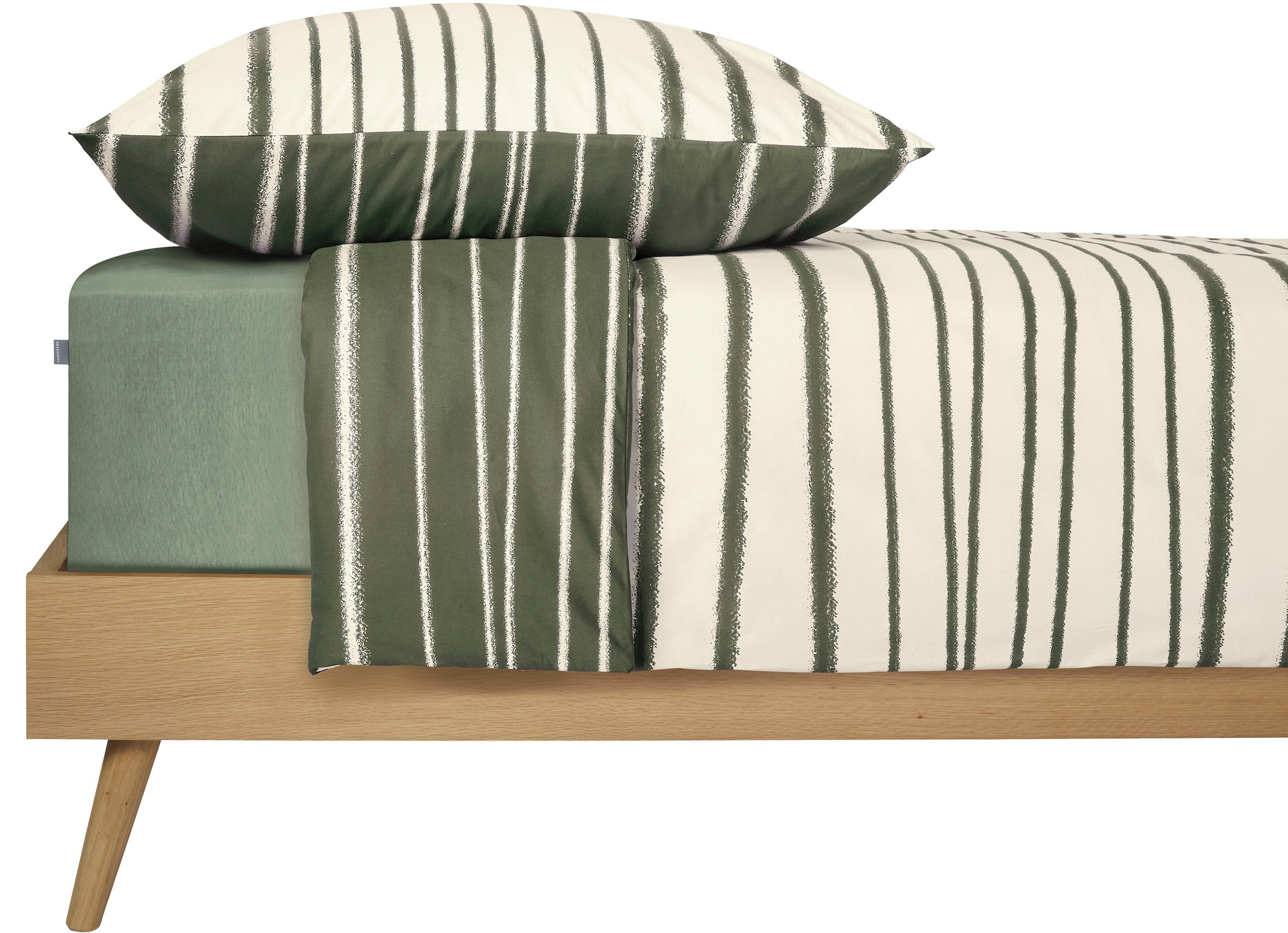 Schiesser Wendebettwäsche »Wesley aus weicher Baumwolle im Streifen-Look«, Made in Green