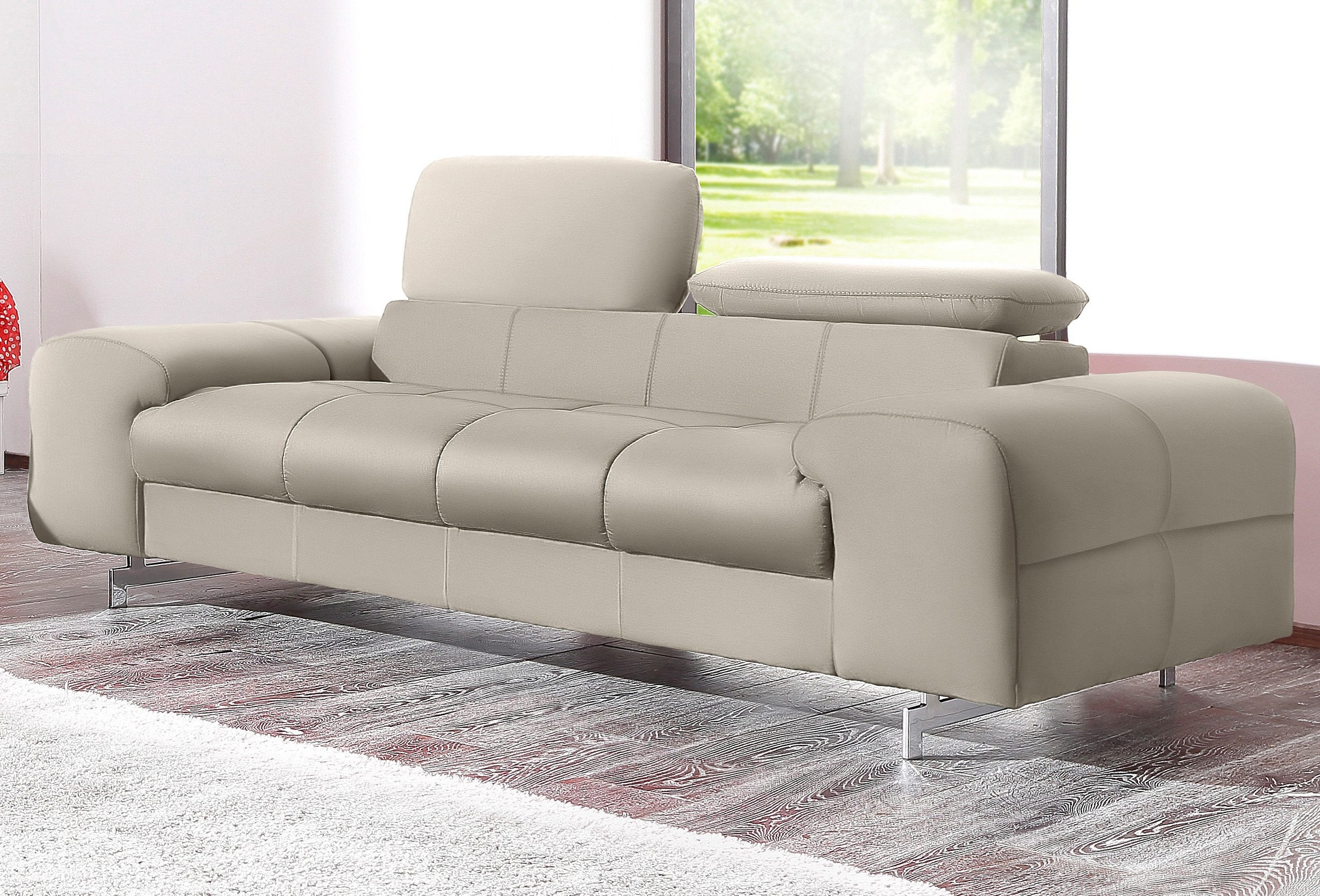 COTTA 2-Sitzer »Chef«, Big-Sofa mit Kopfteilverstellung, edle Metallkufen günstig online kaufen