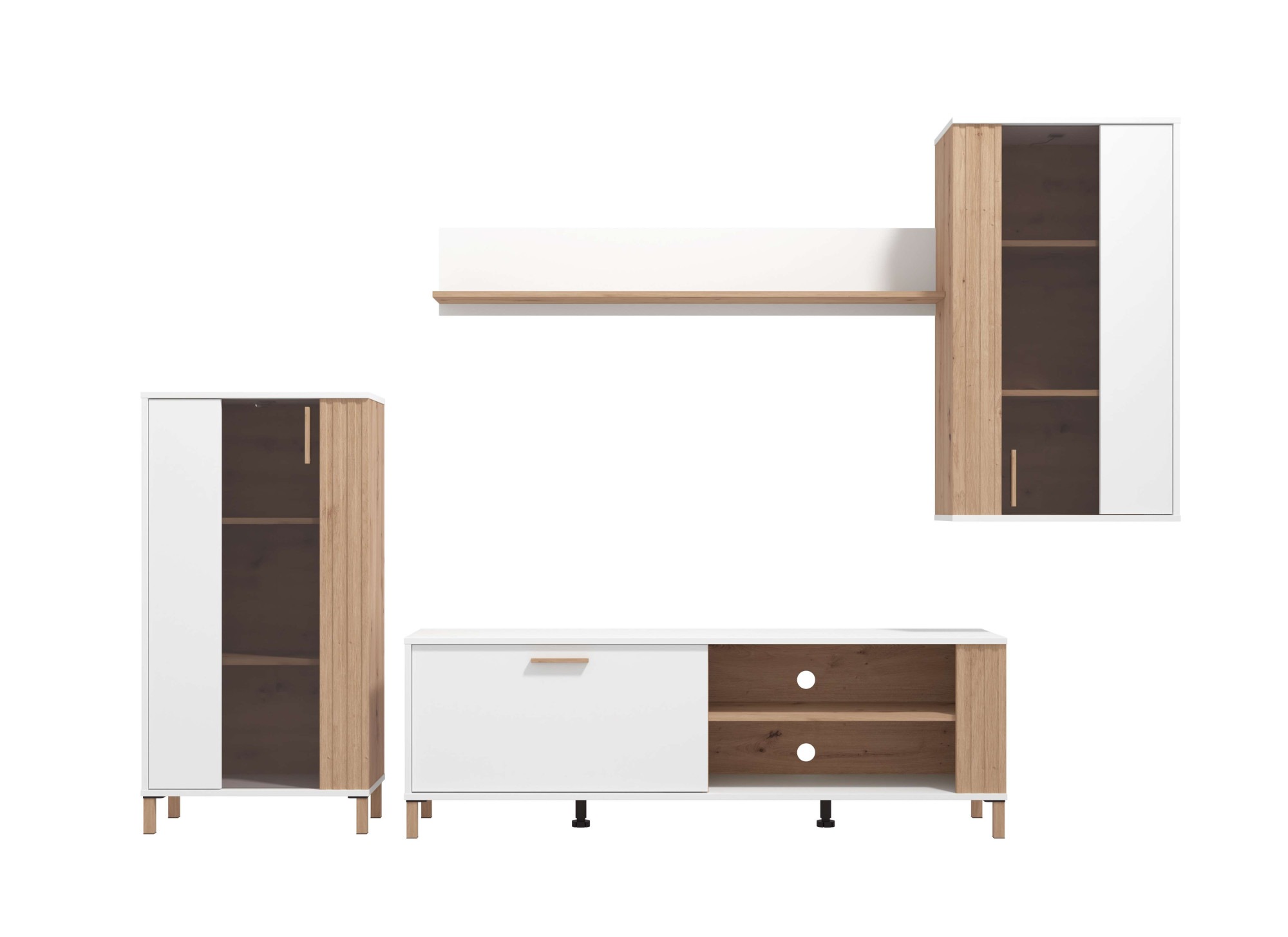 INOSIGN Wohnwand »Bastia Wohnwand, Mediawand, Anbauwand, mit MDF-Profilen, günstig online kaufen