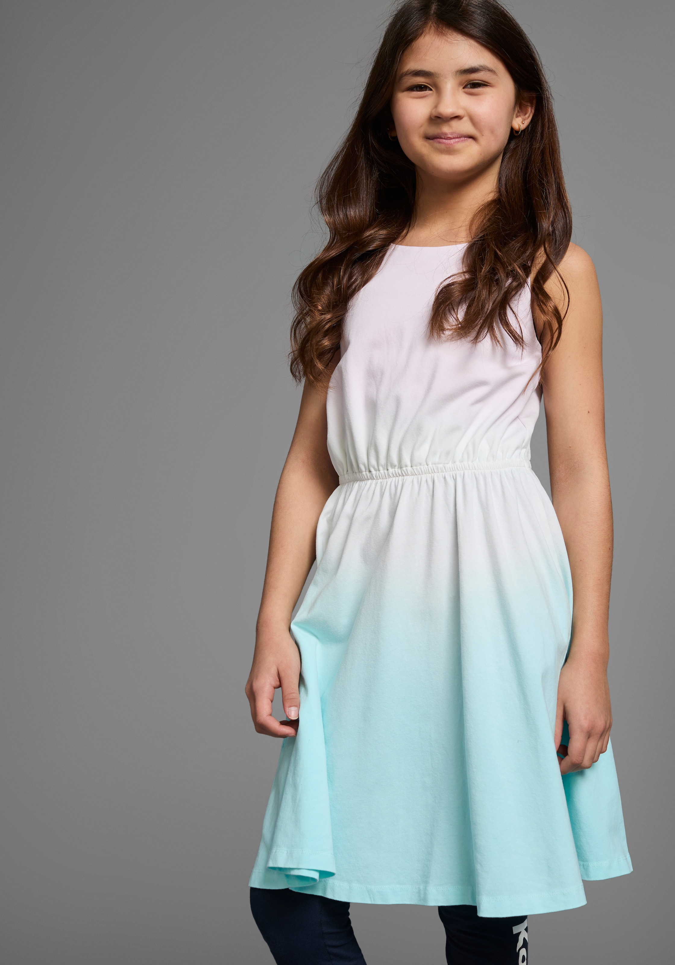 KangaROOS Jerseykleid festliche Anlässe,  kniefreie Länge,  trendiger Dip-Dye-Look