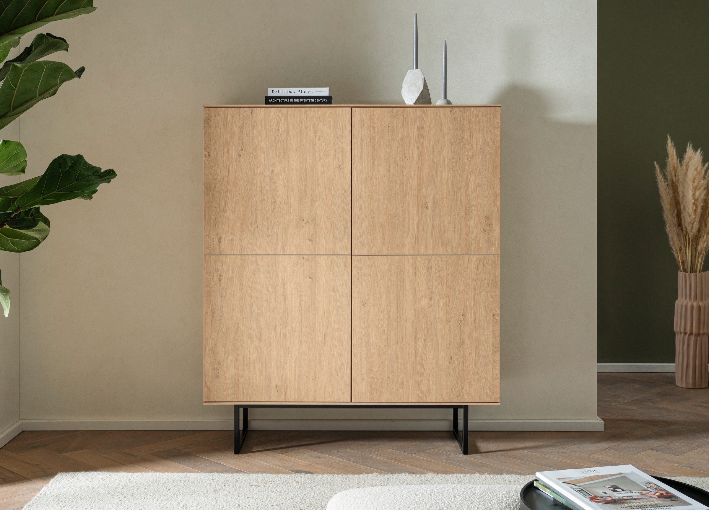 Home affaire Highboard »Lund, moderner Schrank, Kommode mit Kufengestell«, günstig online kaufen