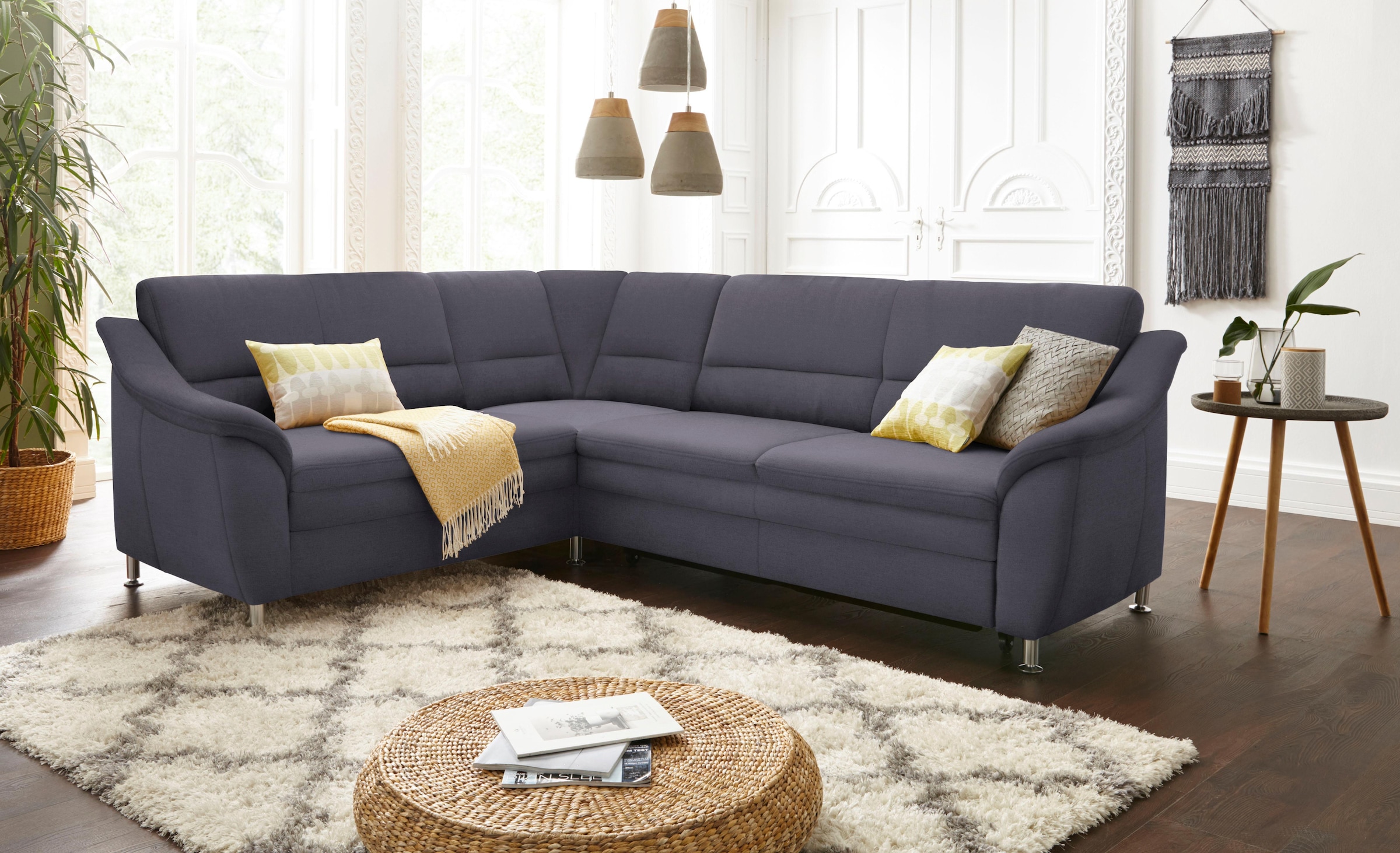 sit&more Ecksofa »Cardoso L-Form« mit Federkern, wahlweise mit Bettfunktion und Schubkasten