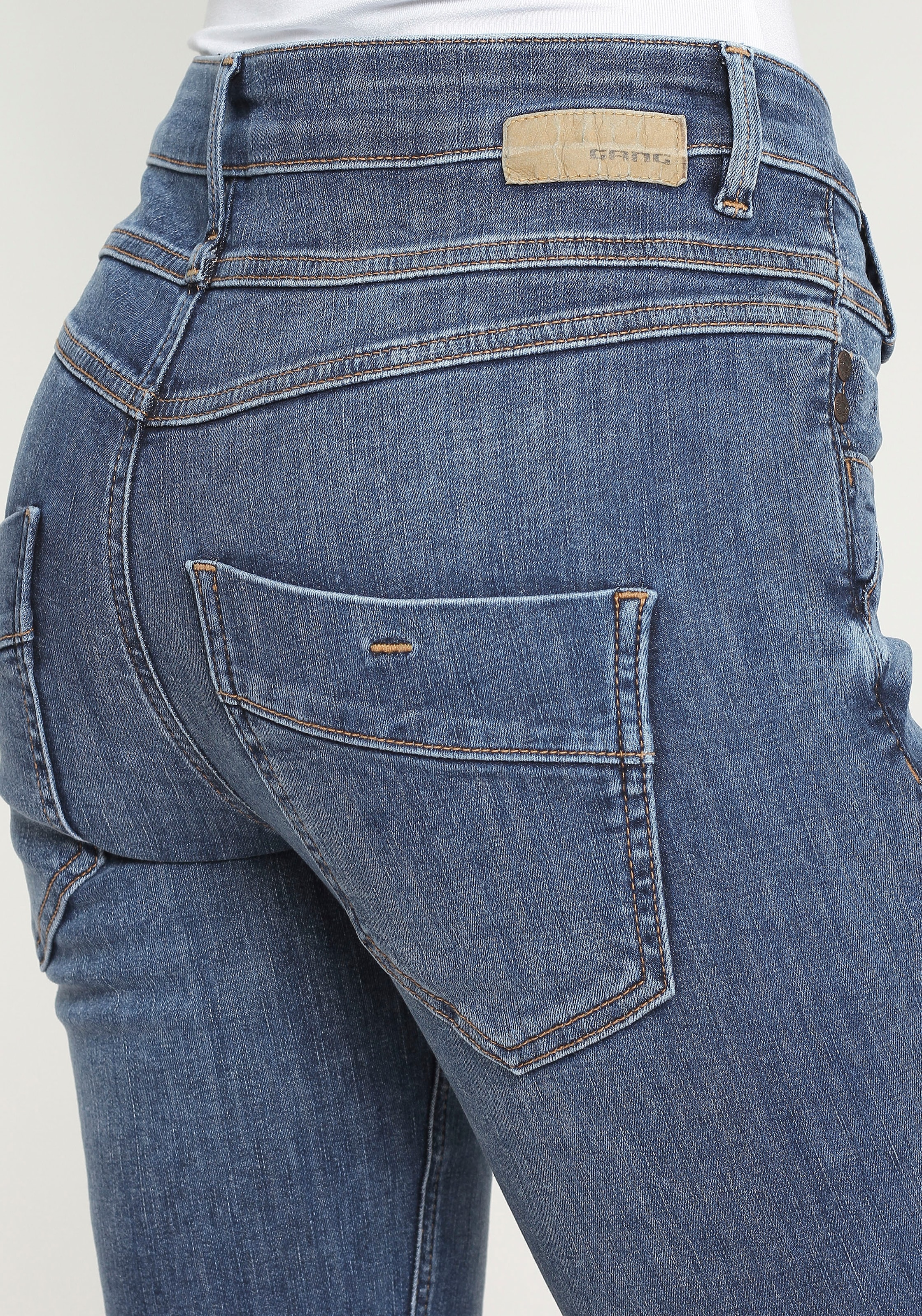 »94CARLI«, bestellen Slim-fit-Jeans Knopfleiste GANG mit offener