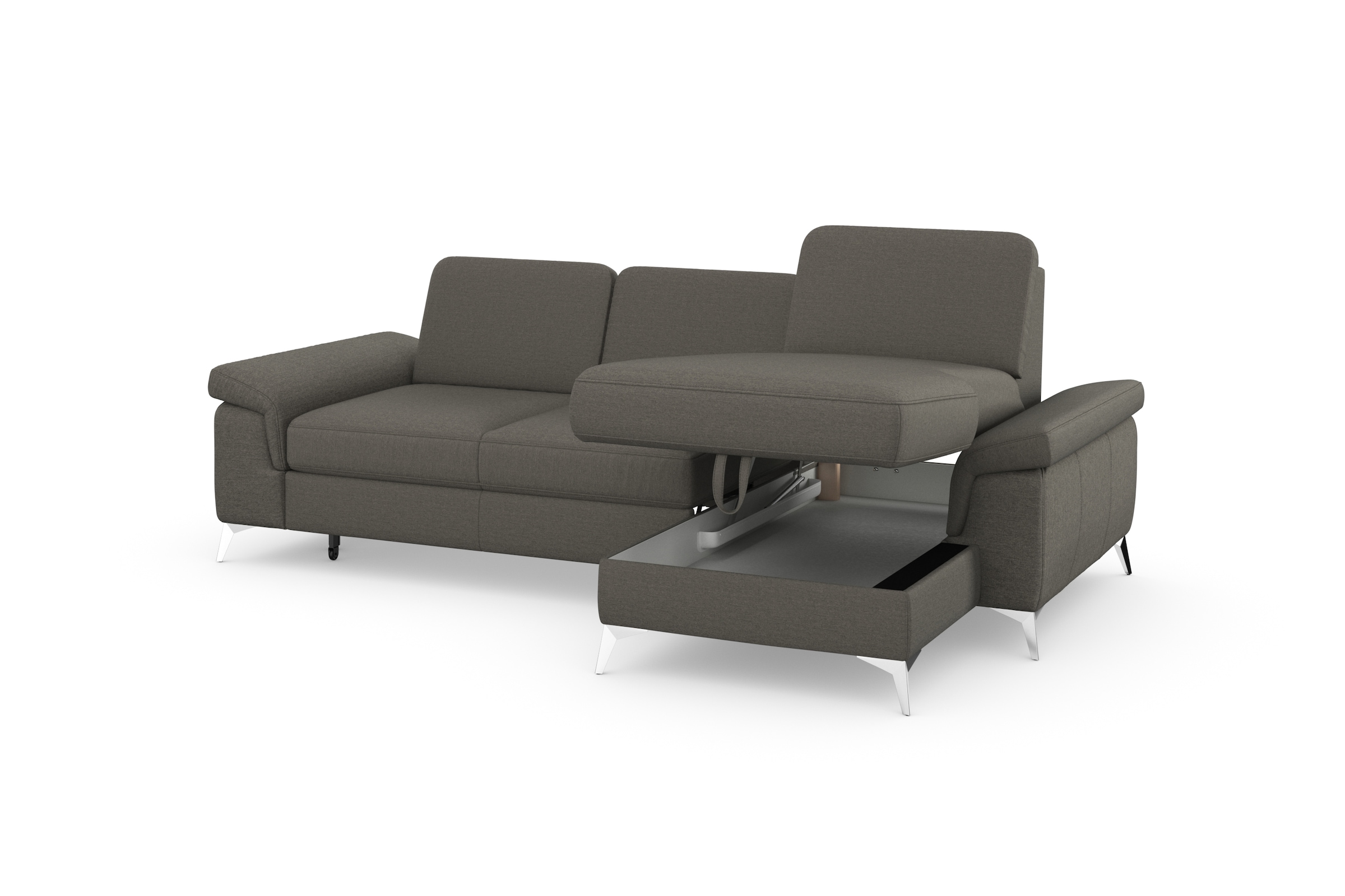 sit&more Ecksofa »Padua L-Form«, inklusive Sitztiefenverstellung, Armteilfunktion und Federkern