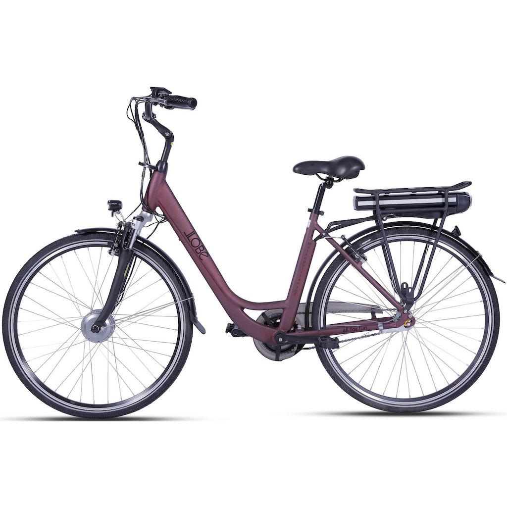 LLobe E-Bike »Metropolitan JOY rot 10 Ah«, 3 Gang, Frontmotor 250 W