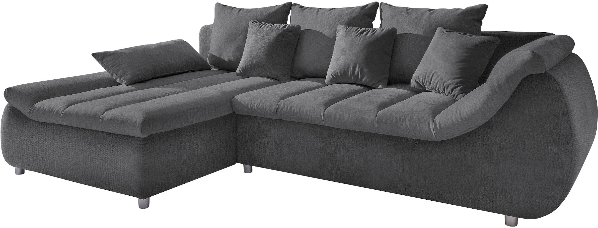 INOSIGN Ecksofa »Imola elegant und bequem, aktuelle Steppung im Sitz, L-Form«, wahlweise mit Bettfunktion