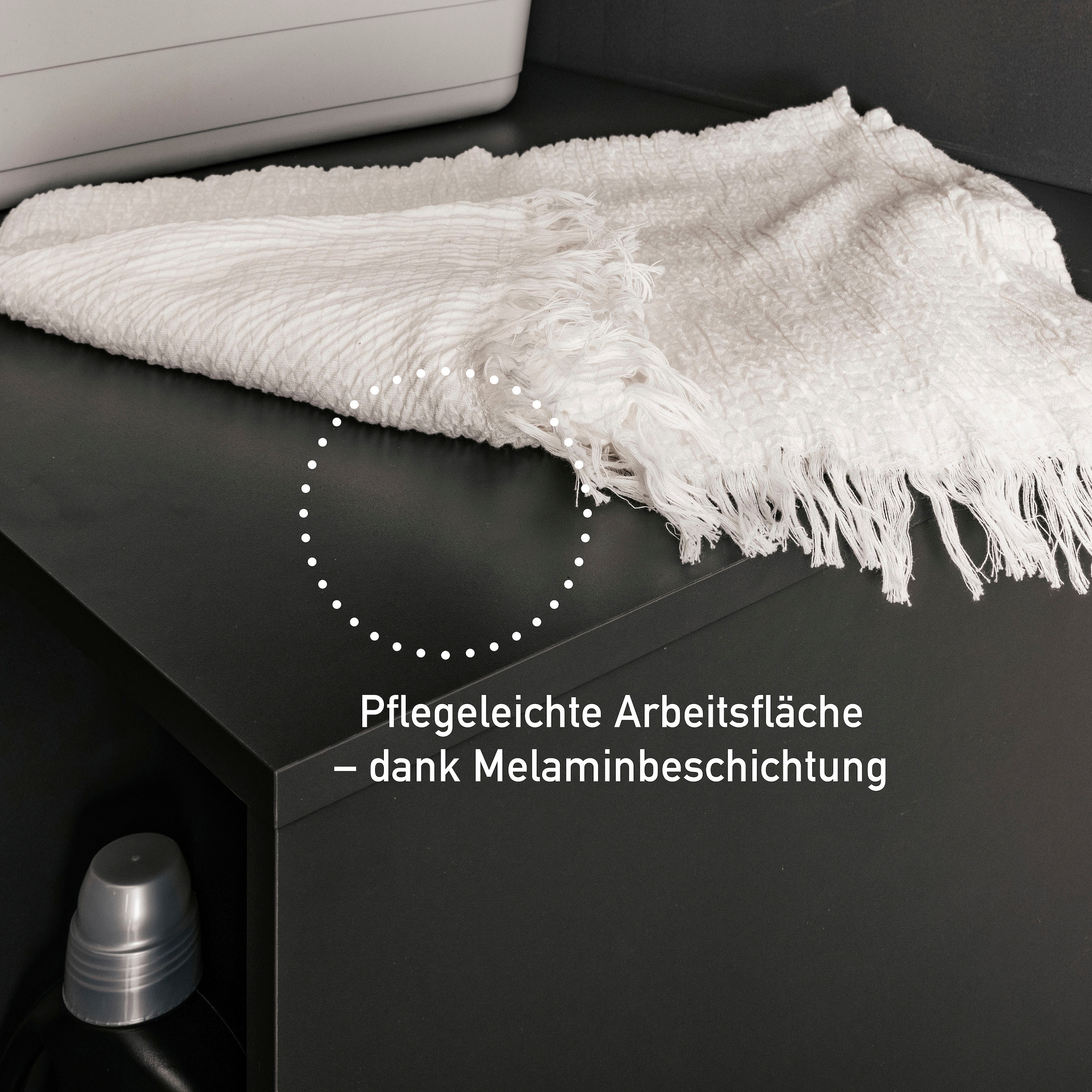 Inter Link Mehrzweckschrank-Set »Norela, Platzsparendes Waschmaschinen-Set mit Tisch & Hängeschrank« 2 Stk. tlg.