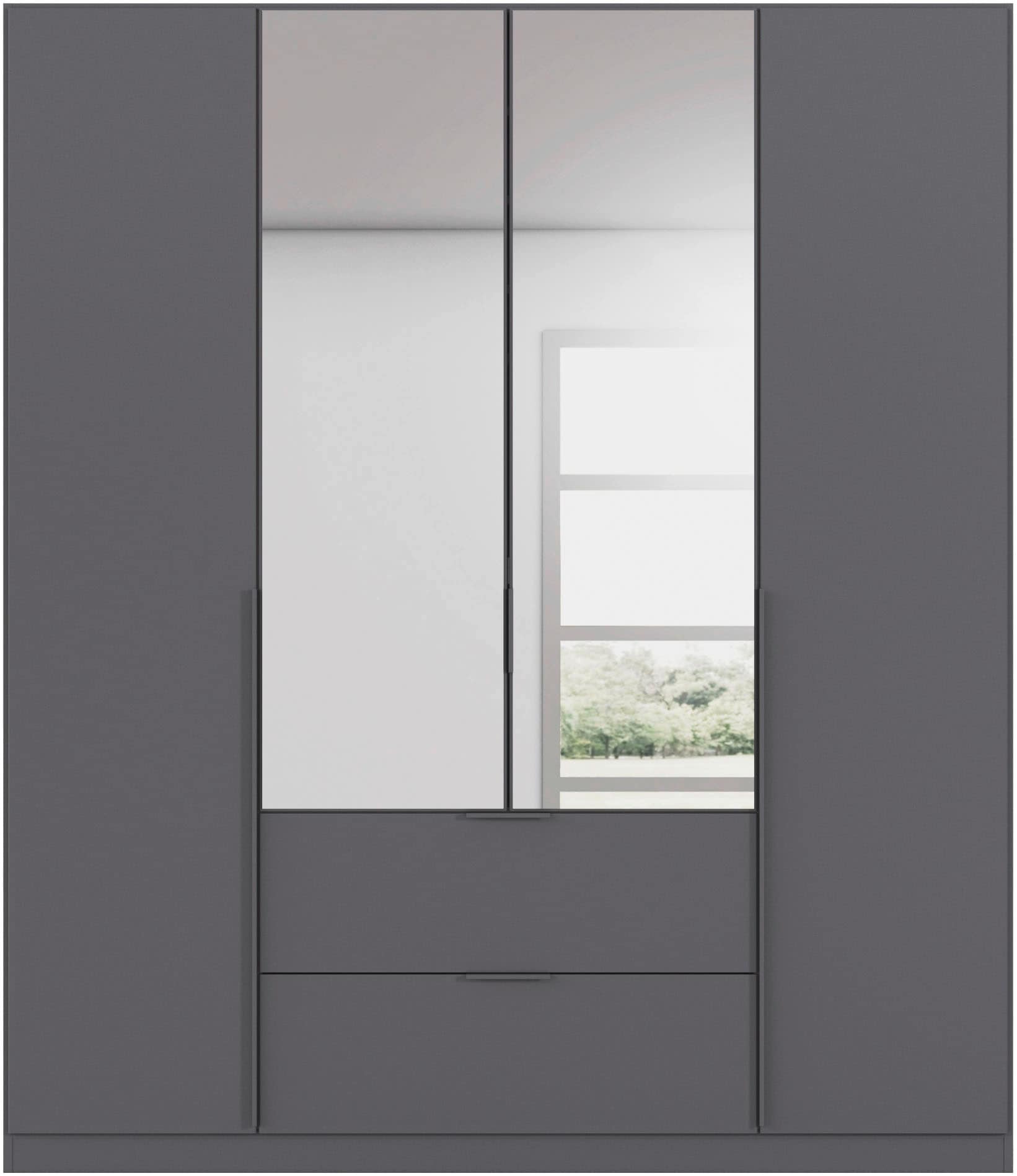 rauch Drehtürenschrank »Kleiderschrank Schrank Garderobe AGORDO mit Dekor- oder Hochglanzfront«, (in zwei Griff-Farben mit Dekor- oder Hochglanzfront), mit Außenschubkästen, in 6 Breiten und 2 Höhen MADE IN GERMANY