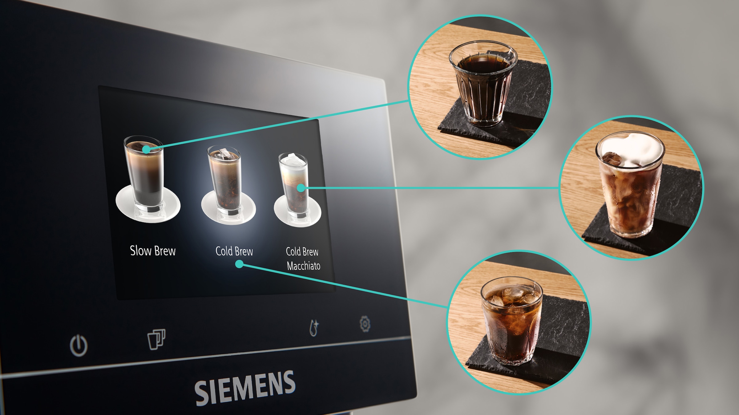 6. Bild von SIEMENS Kaffeevollautomat »EQ700 classic TP715D47, Cold Brew, intuitives 5" TFT-Display«, App, iaromaSelect, 10 Favoriten, autom. Dampfreinigung,silber metallic