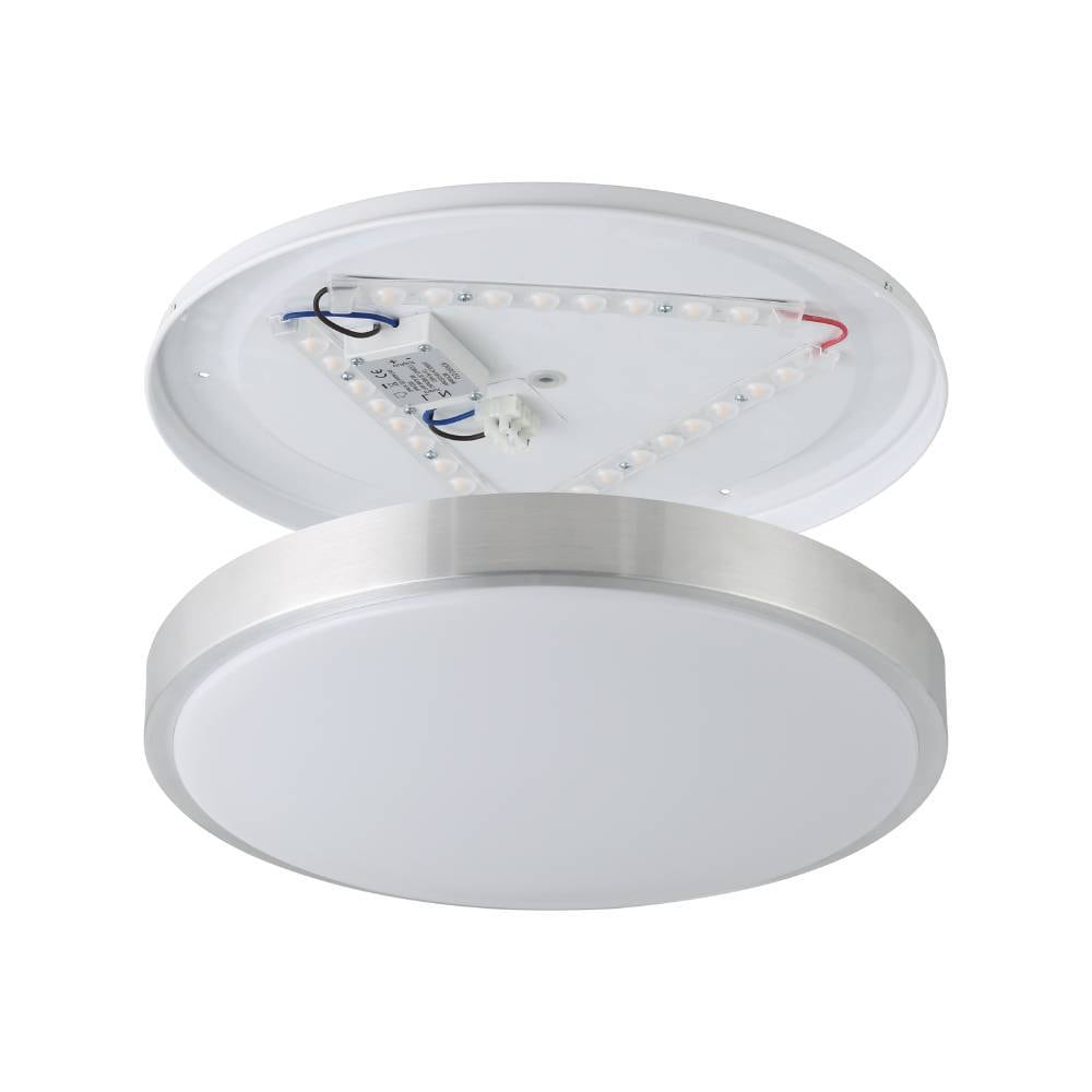 EGLO Deckenleuchte »COMPETA 1 Deckenlampe, weiß, nickel-matt, rund, Wohnzimmerlampe«, 1 flammig, Leuchtmittel LED-Board | LED fest integriert, Stahl und Kunststoff, Esszimmer, Industrial, minimalistisch, Ø43cm
