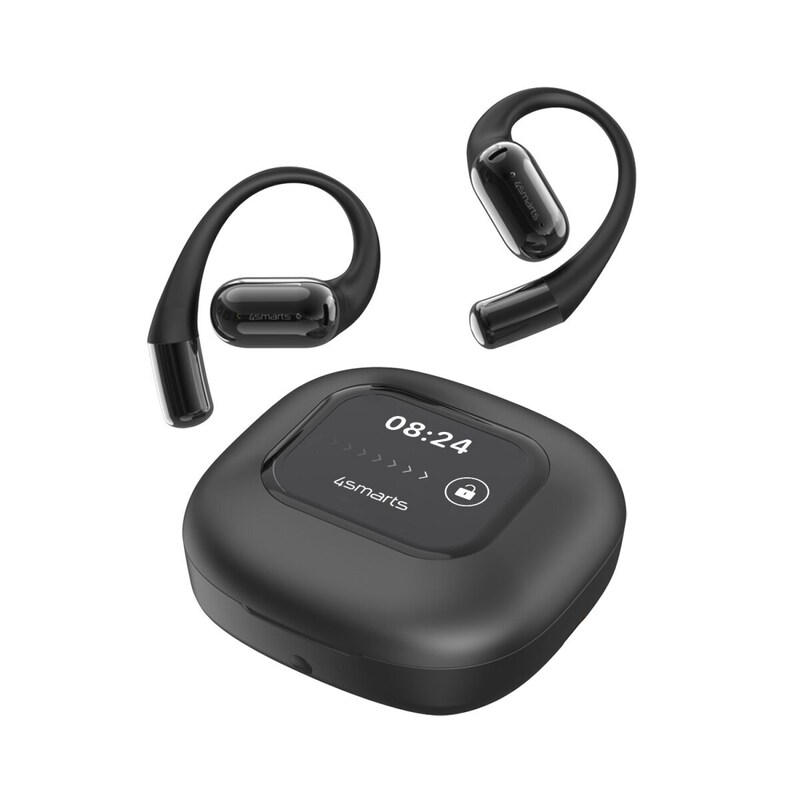 4SMARTS wireless Kopfhörer »Open-Ear Bluetooth Kopfhörer SkyBuds AI Screen« A2DP Bluetooth AVRCP Bluetooth HFP Freisprechfunktion schwarz Lange...