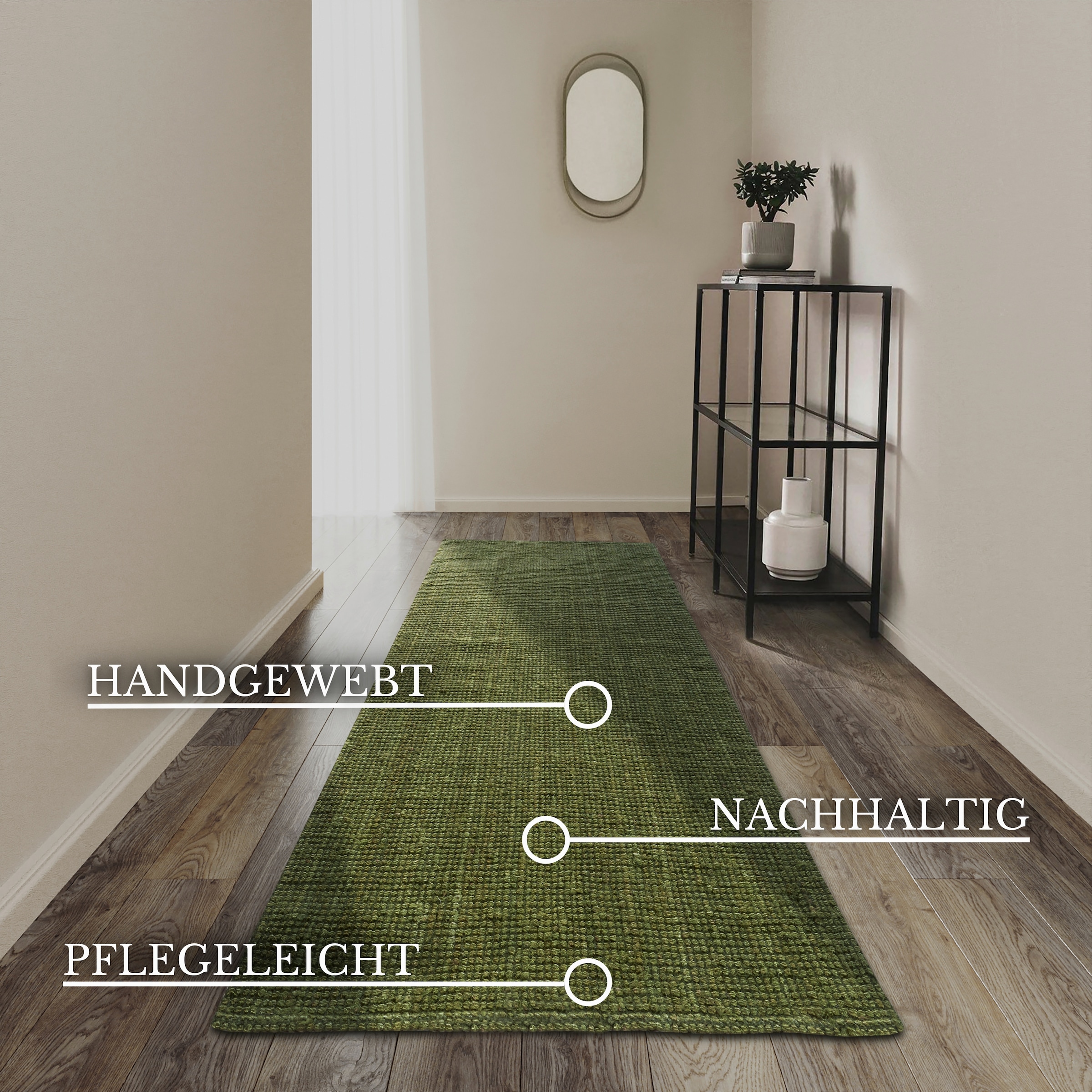 Villeroy & Boch Teppich »Rosalie Juteteppich«, rechteckig, 10 mm Höhe, Läufer, 100% Jute, Natur, Wohnzimmer, Esszimmer, Schlafzimmer, GRS