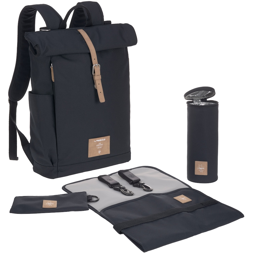 LÄSSIG Wickelrucksack »Green Label, Rolltop, night Blue«