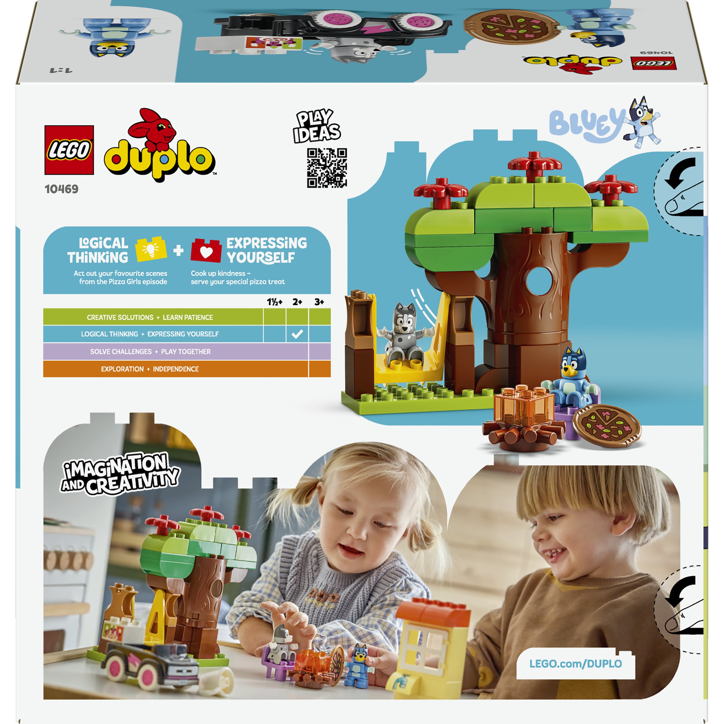 LEGO® Konstruktionsspielsteine »Pizza-Schwestern mit Muffin und Bluey (10469), LEGO DUPLO Bluey« Made in Europe