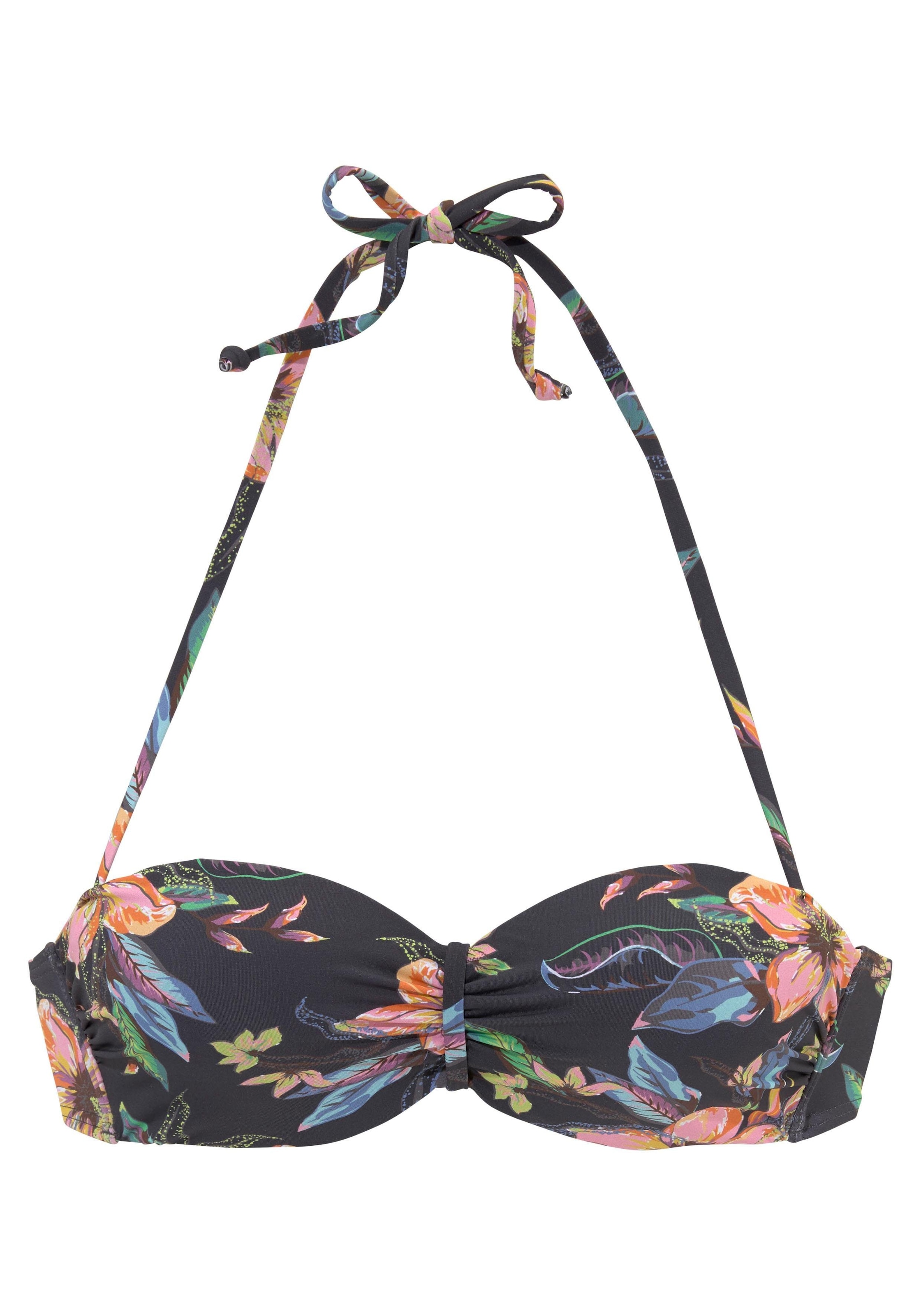 2. Bild von LASCANA Bügel-Bandeau-Bikini-Top »Malia«, mit tropischem Print