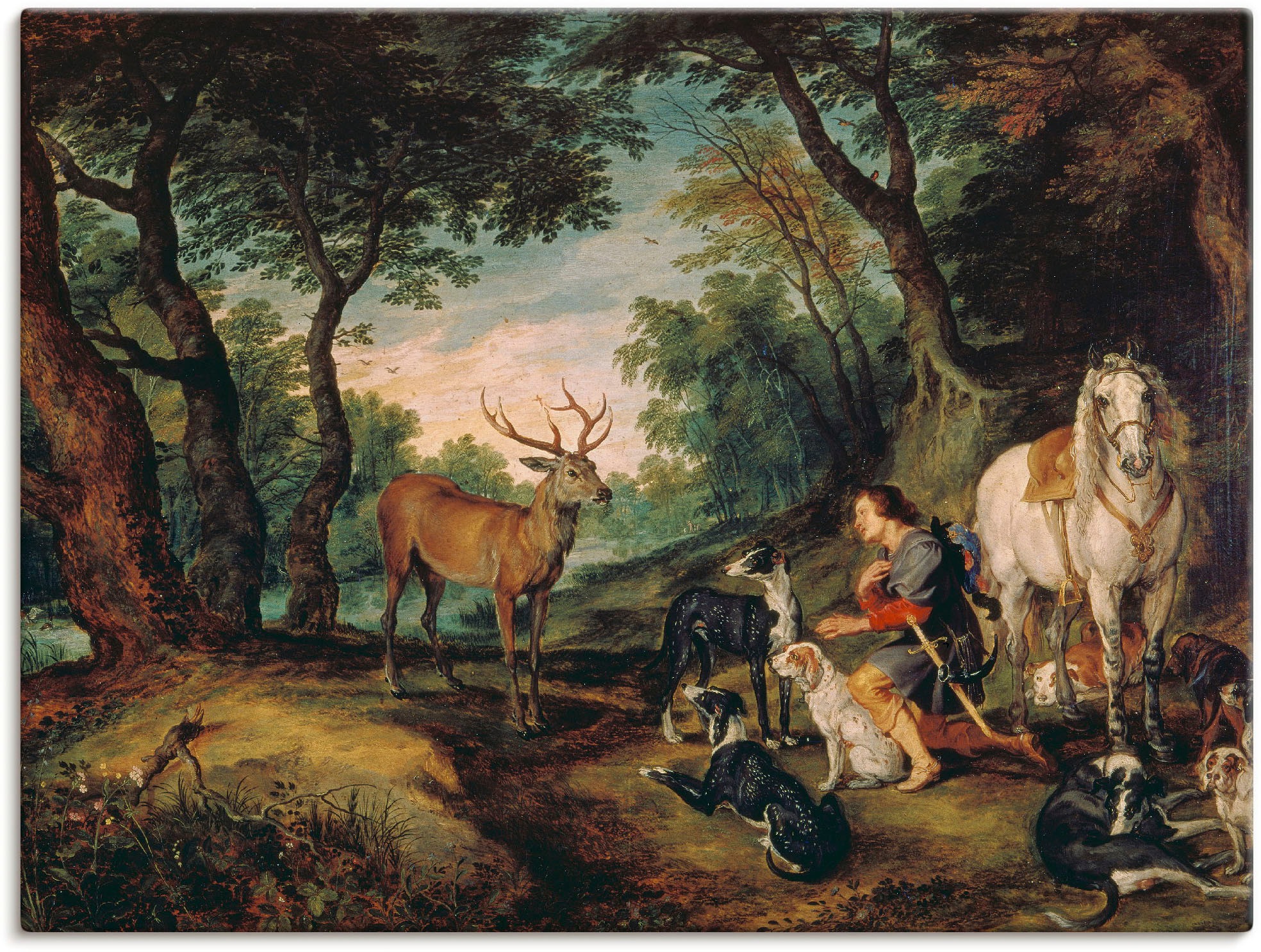 Artland Wandbild »Der heilige Hubertus.«, Mann, (1 St.), als Leinwandbild, günstig online kaufen