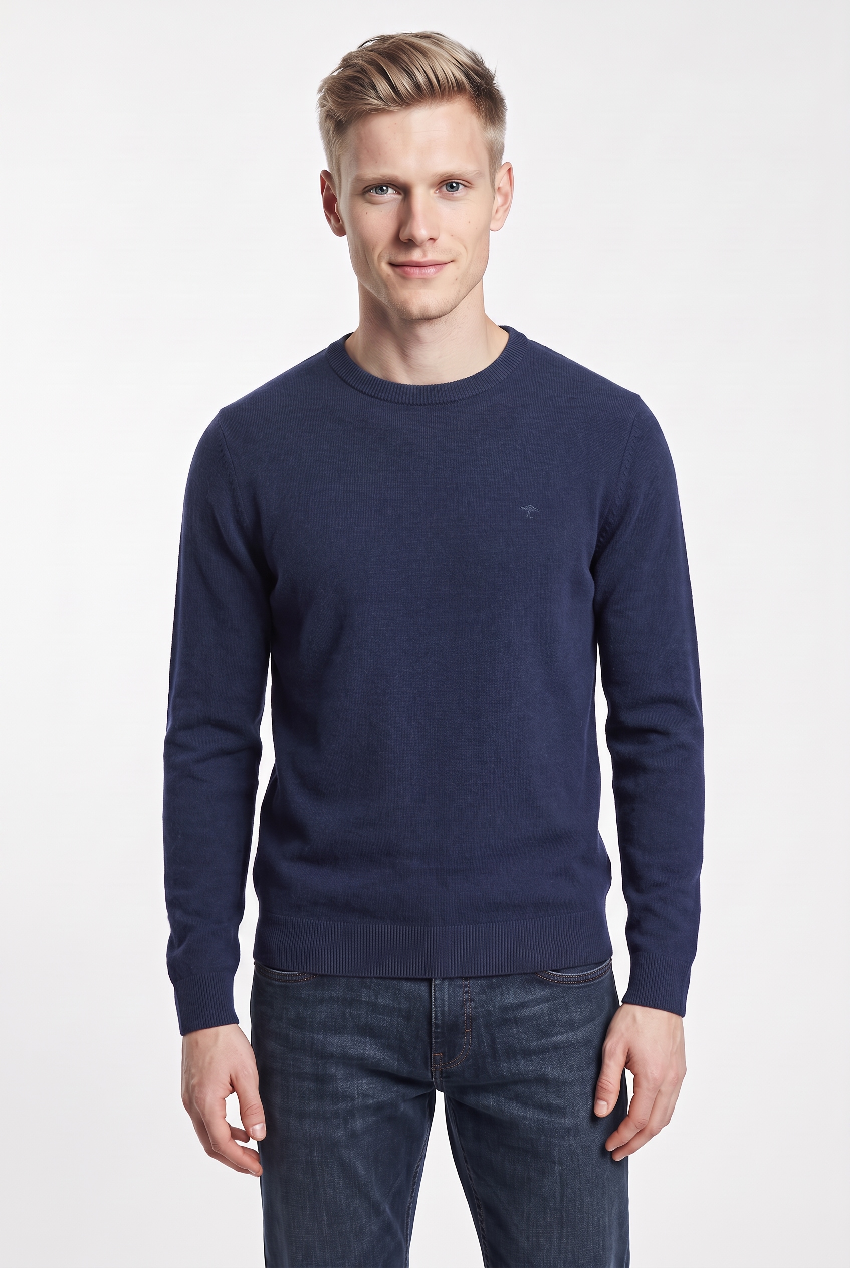 FYNCH-HATTON Strickpullover mit hochwertigem Kaschmiranteil, Rundhals, Casual Fit