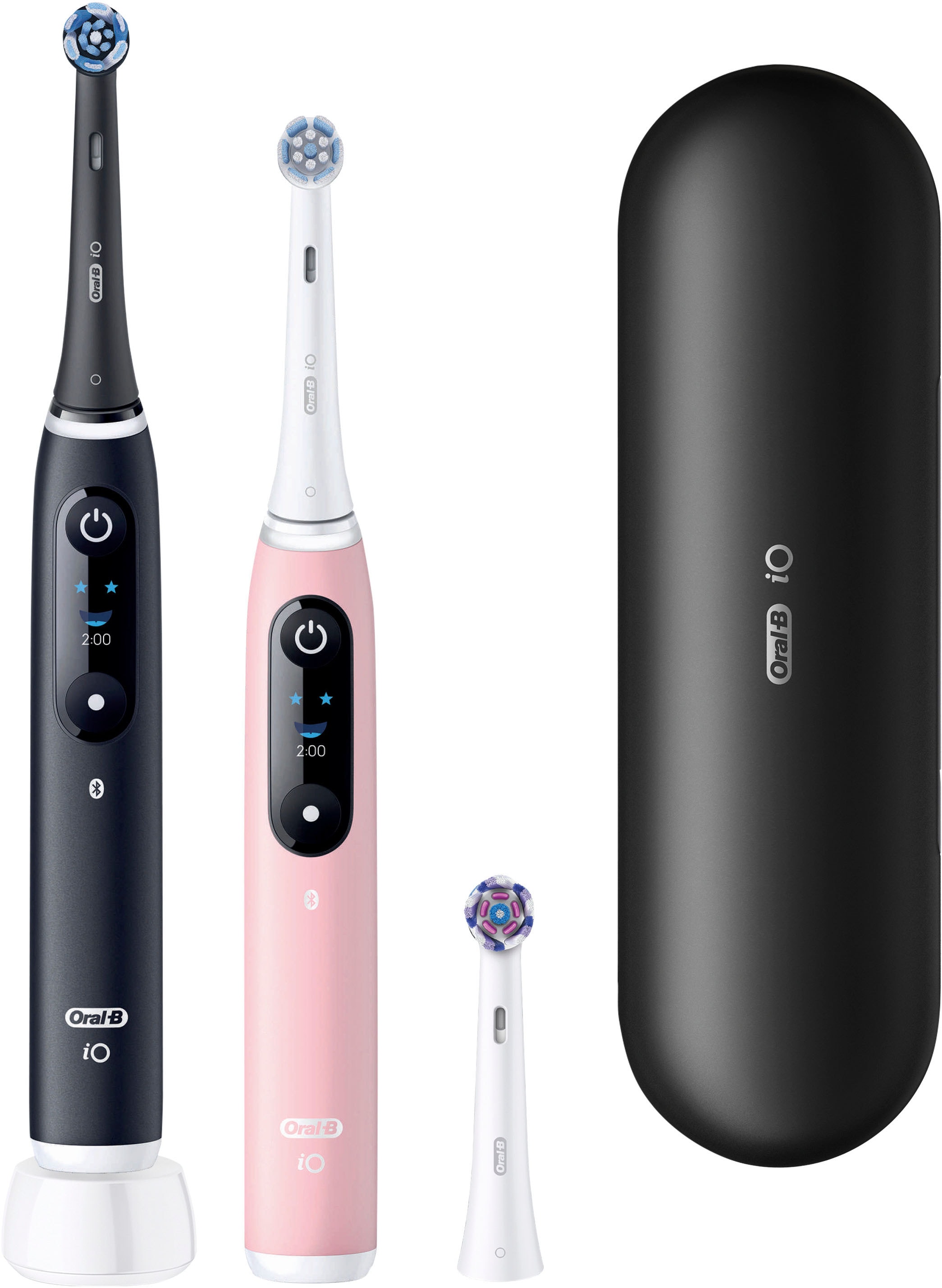 Oral-B Elektrische Zahnbürste »iO 6 Duopack« 3 Stk. Aufsteckbürsten mit Magnet-Technologie, Display, 5 Putzmodi