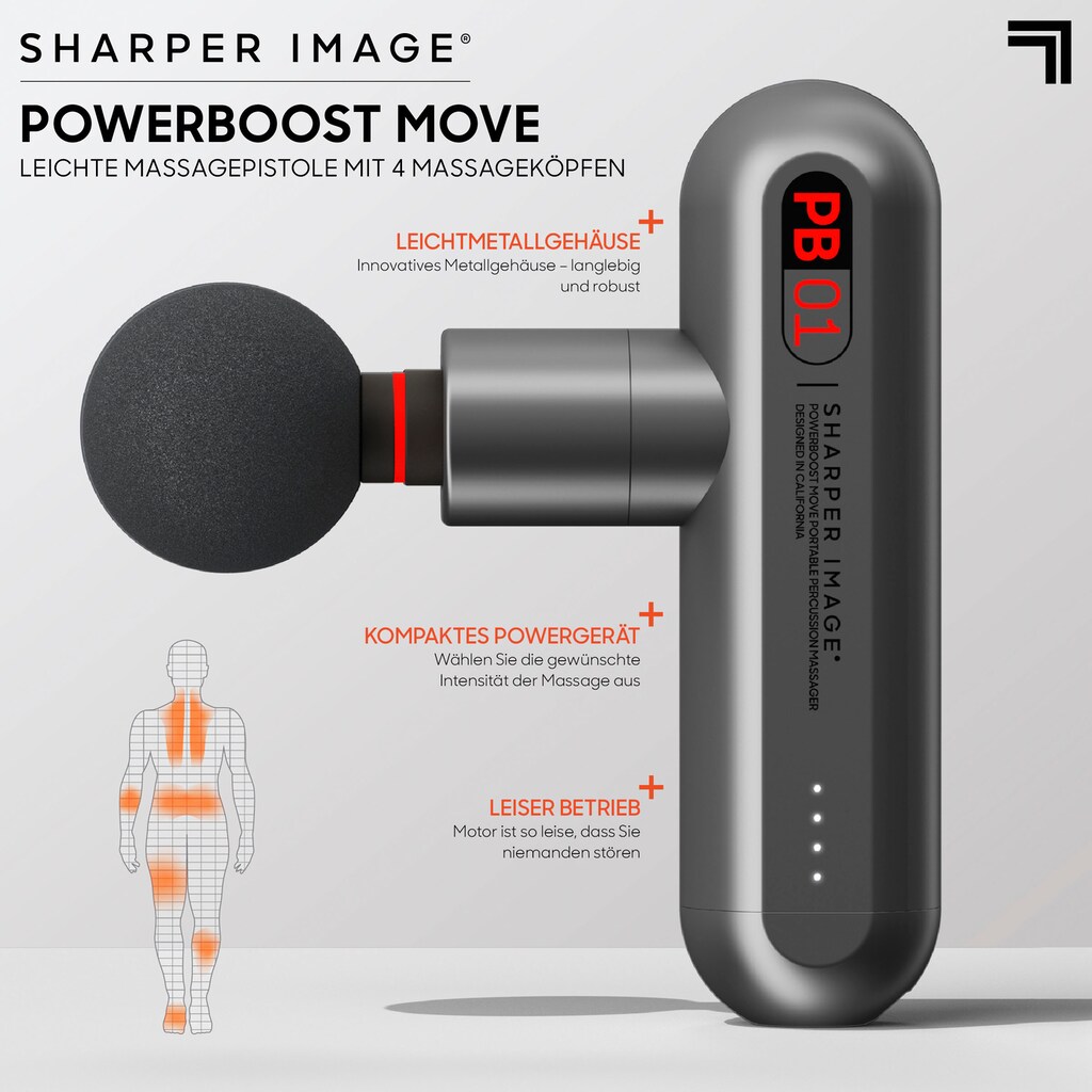 Sharper Image Massagepistole »Kleine Kompakte Massagegun für Muskelentspannung«