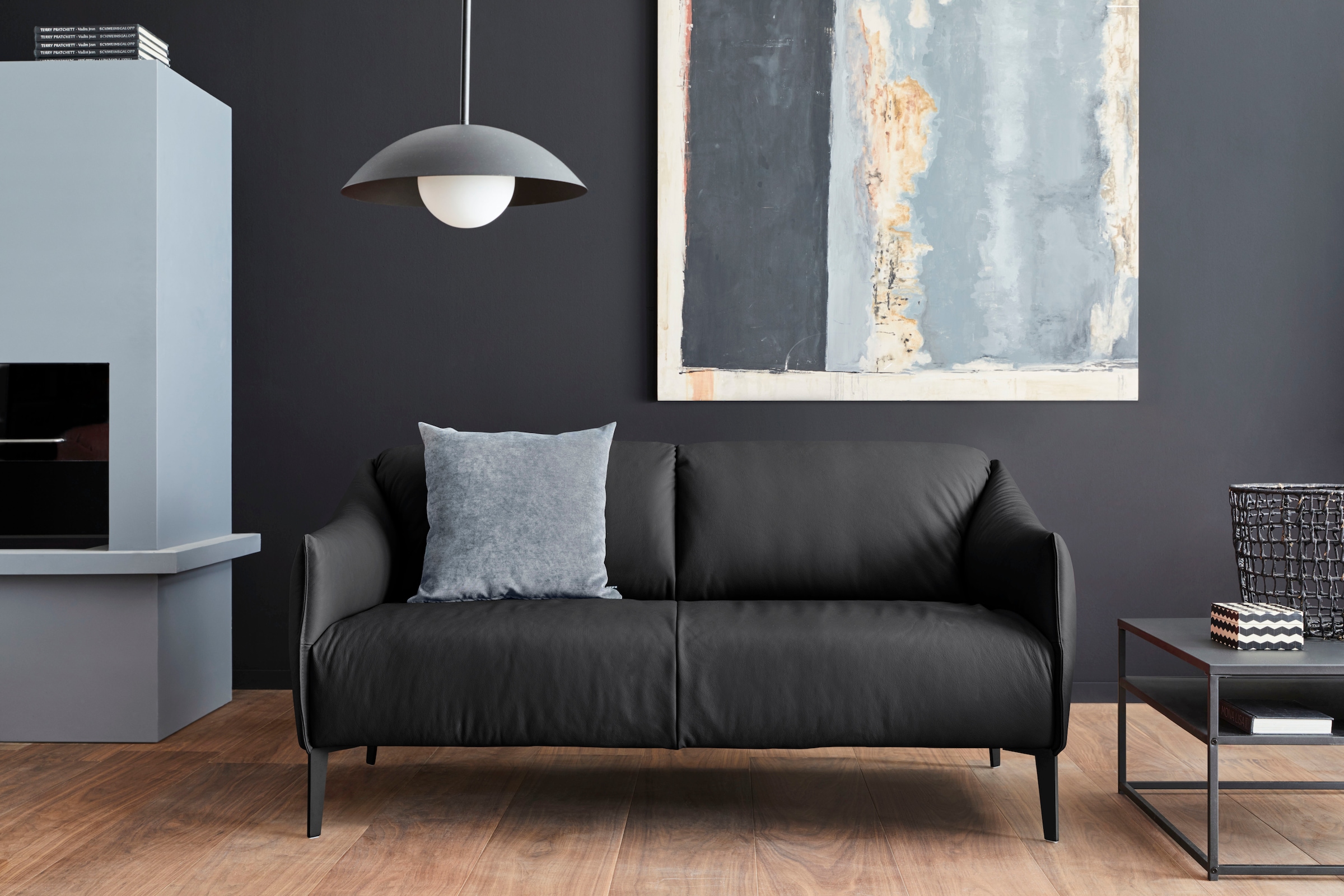 W.SCHILLIG 2,5-Sitzer »sally«, mit Metall-Winkelfüßen in Schwarz pulverbeschichtet, Breite 174 cm