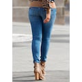 LASCANA High-waist-Jeans, mit goldfarbenen Knöpfen