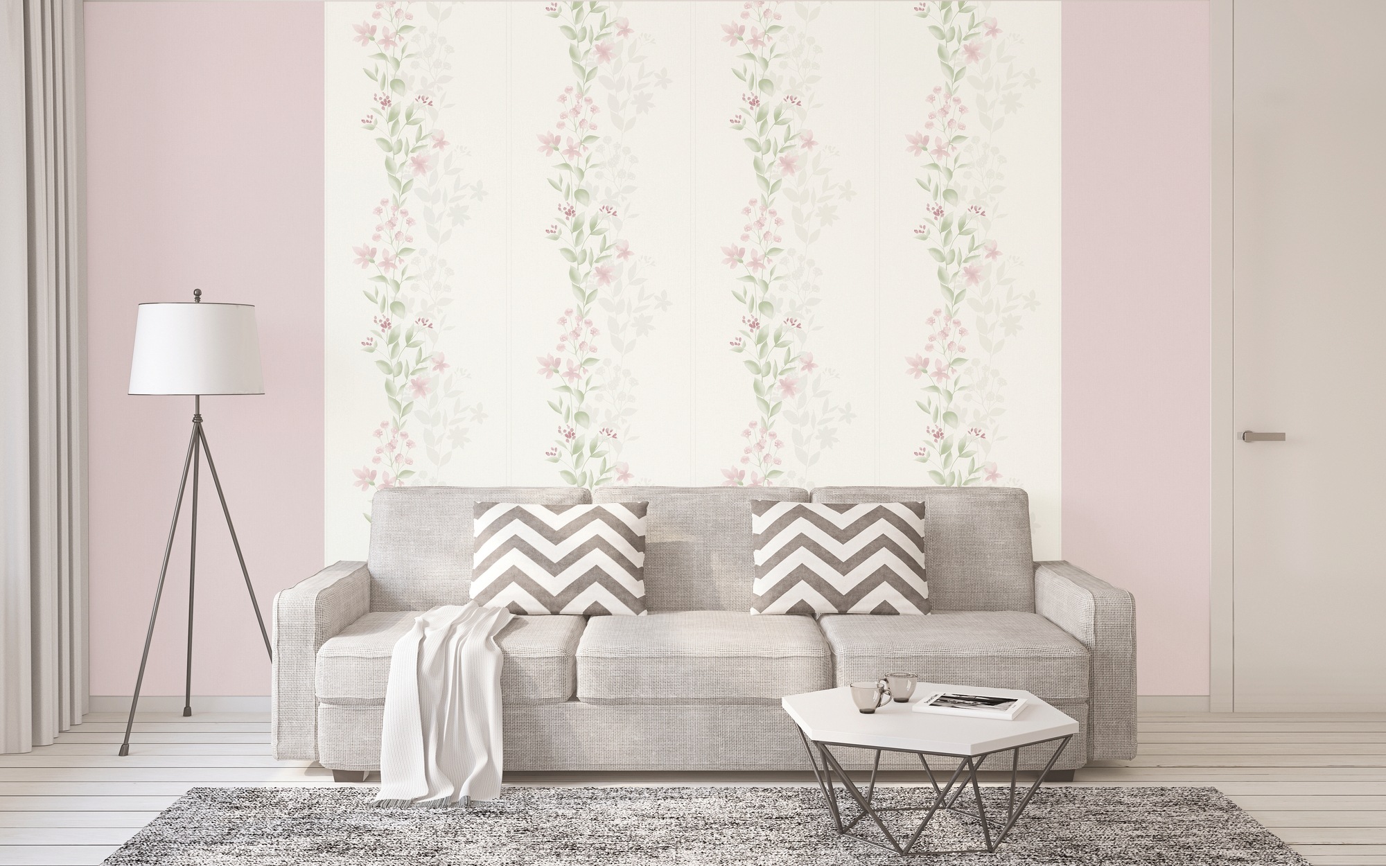 A.S. Création Vliestapete »Blooming floral« Wald | botanisch | floral strukturiert Tapete Blumen Tapeten Wohnzimmer Schlafzimmer Küche modern Design Büro