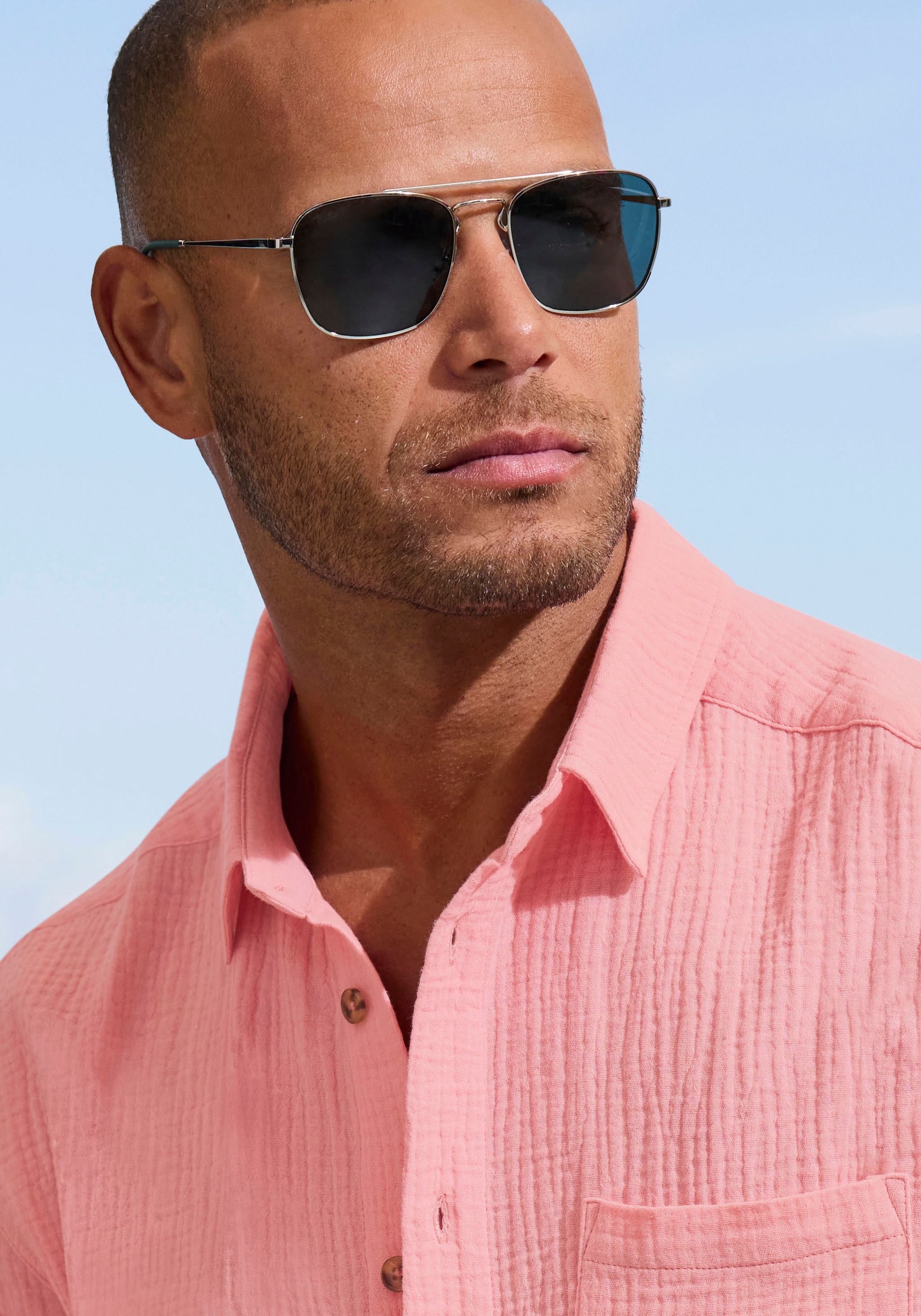 Beachtime Kurzarmhemd »Regular fit«, Kurzarm, Freizeithemd aus Musselin-Ware