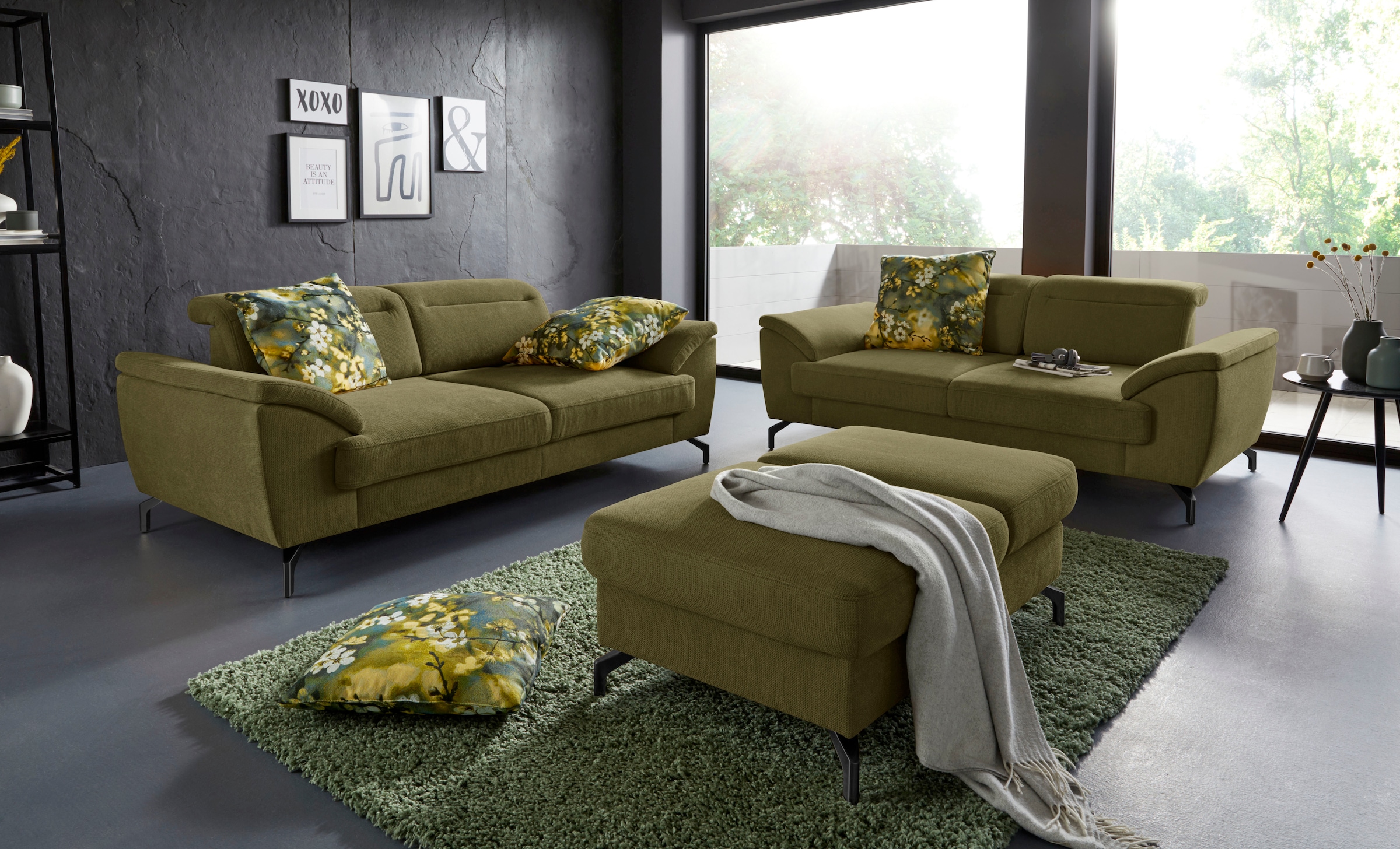 sit&more Hocker »Percy«, Fußhöhe 15cm, mit Klappfunktion, wahlweise in 2 Fußfarben