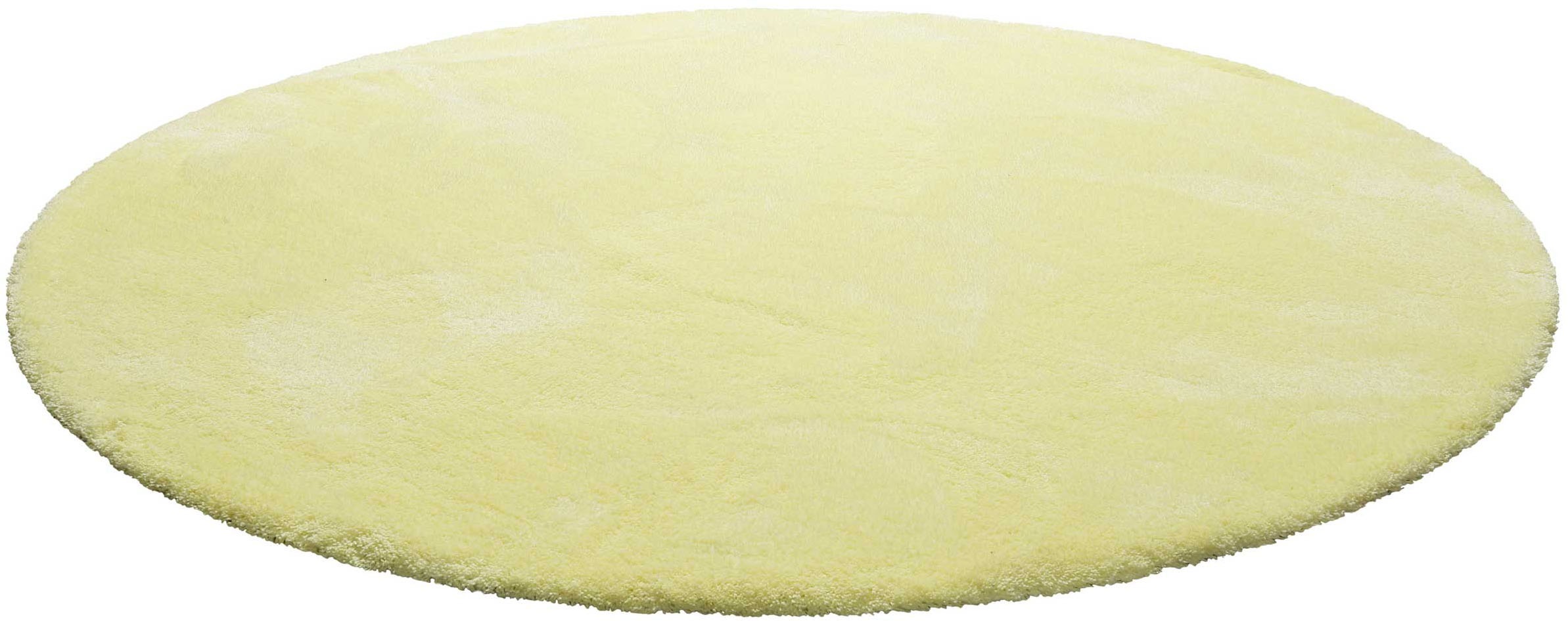 Homie Living Teppich »Pisa«, rund, 25 mm Höhe, Hochflor, Microfaser, uni, weich, Shaggy, Wohnzimmer, Schlafzimmer