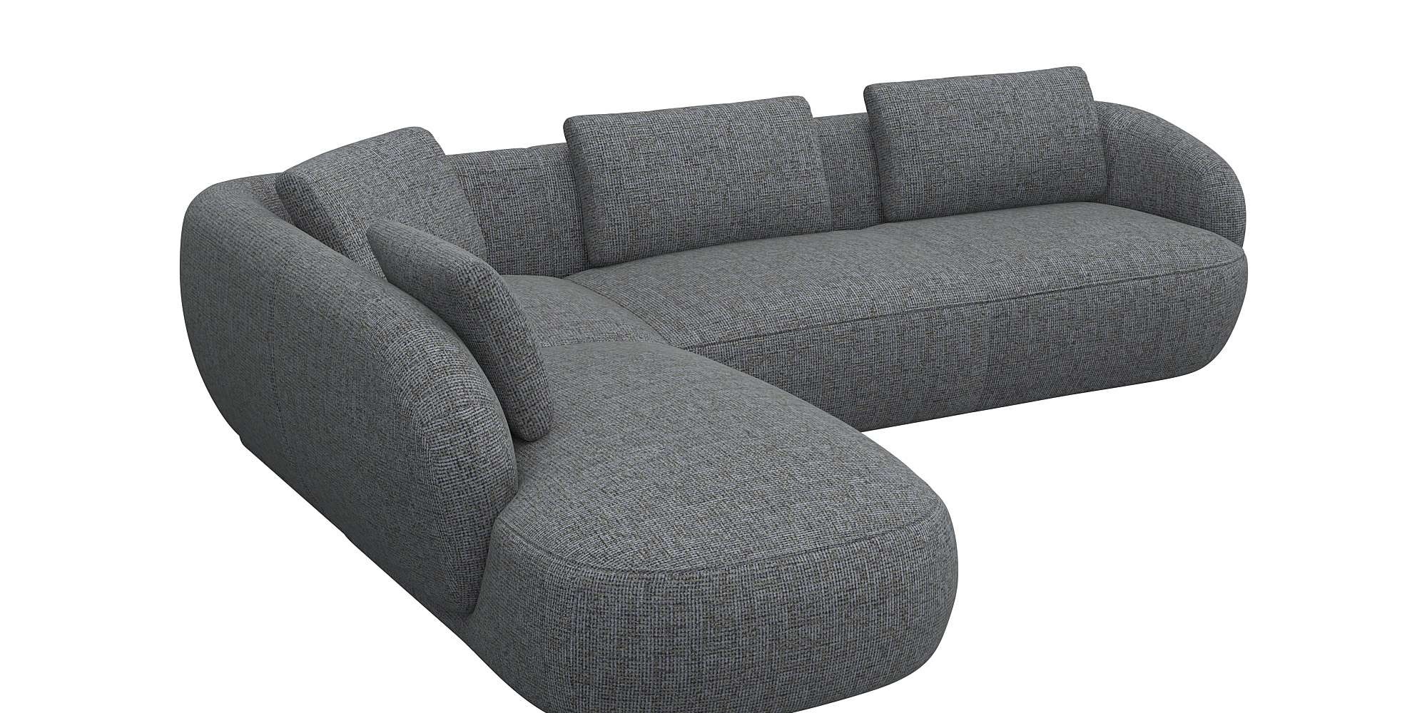 FLEXLUX Ecksofa »Torino, rund, L-Form, Sofa-Ecke mit Ottomane«, Modernes, o günstig online kaufen